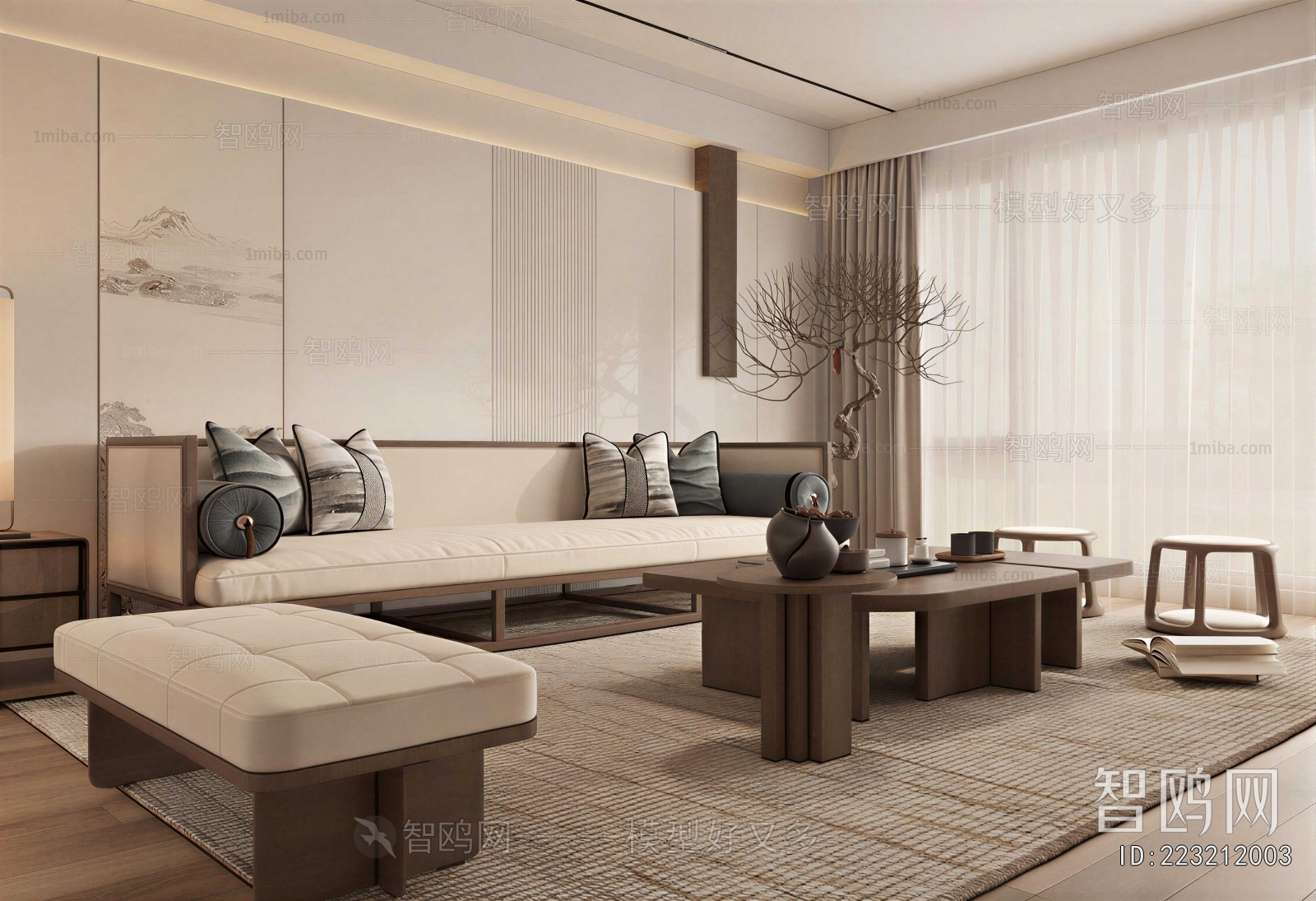 New Chinese Style A Living Room