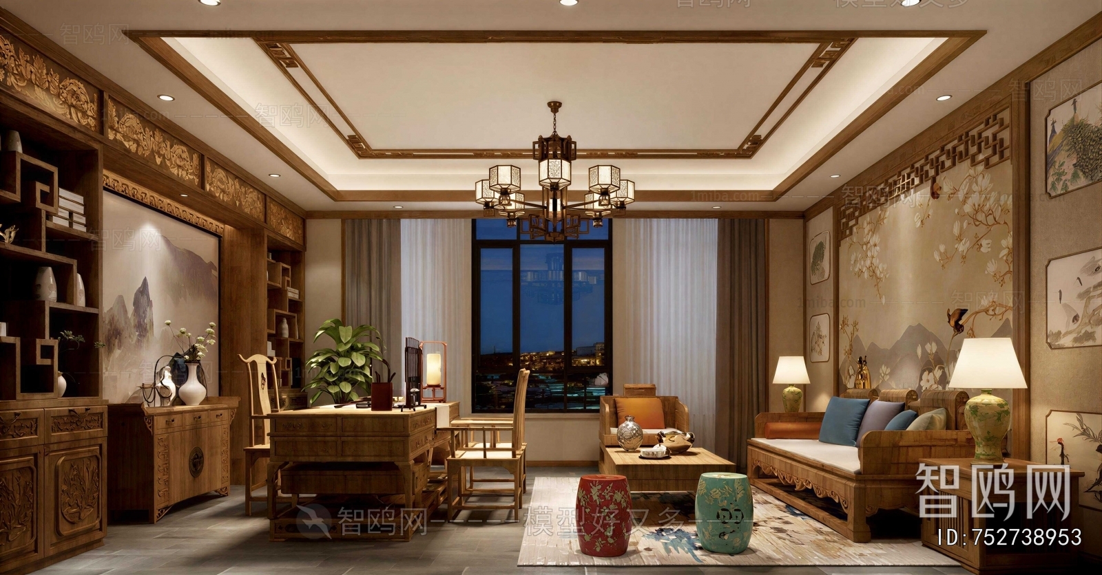 New Chinese Style Study Space
