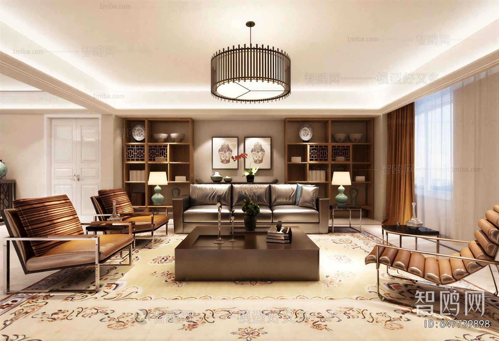New Chinese Style A Living Room