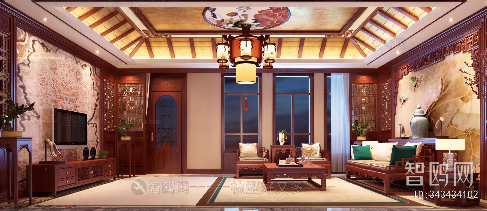 New Chinese Style A Living Room