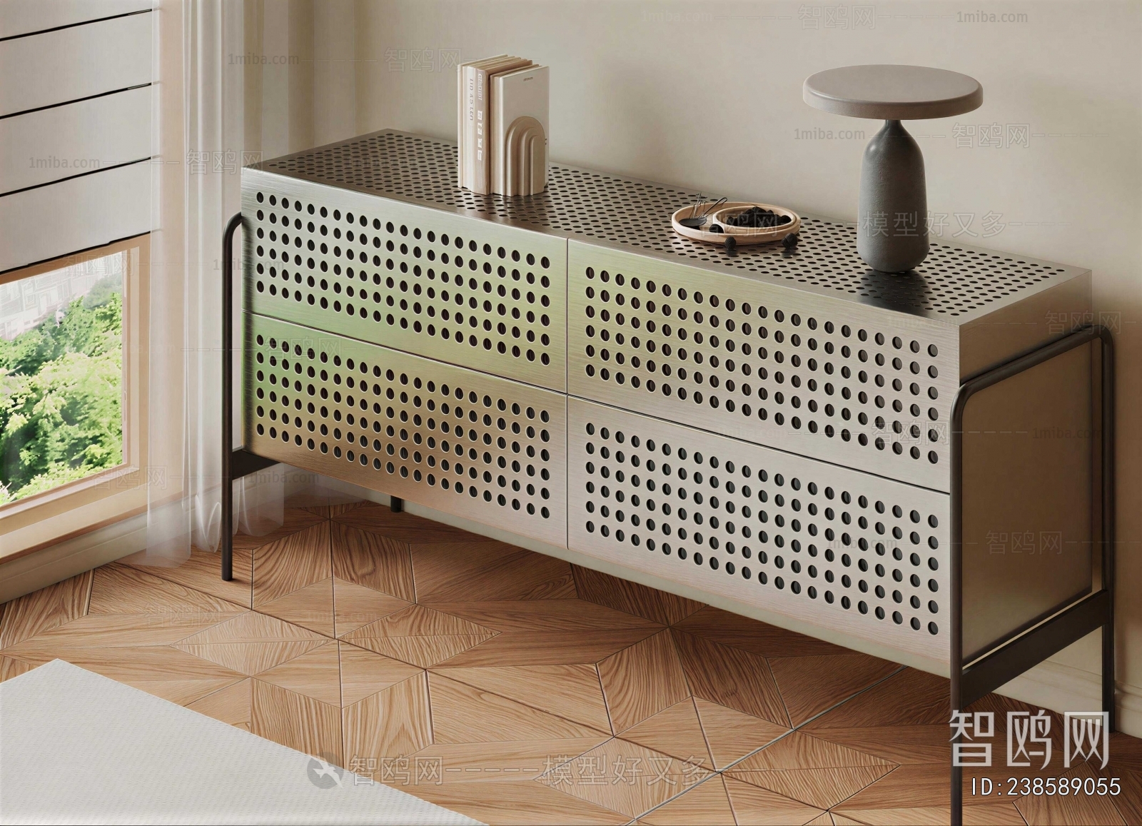 Industrial Style Side Cabinet