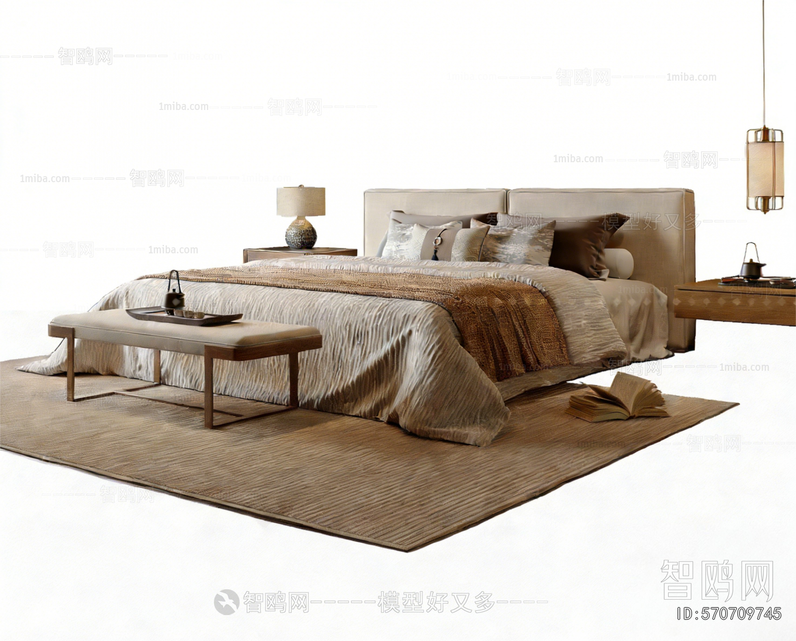 New Chinese Style Double Bed