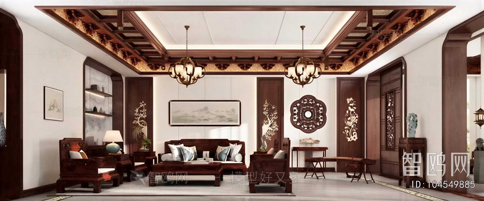 New Chinese Style A Living Room