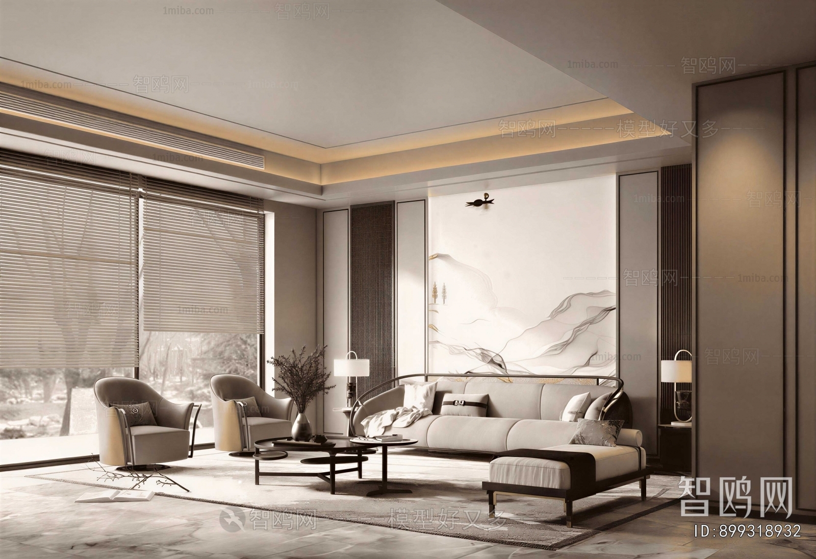 New Chinese Style A Living Room