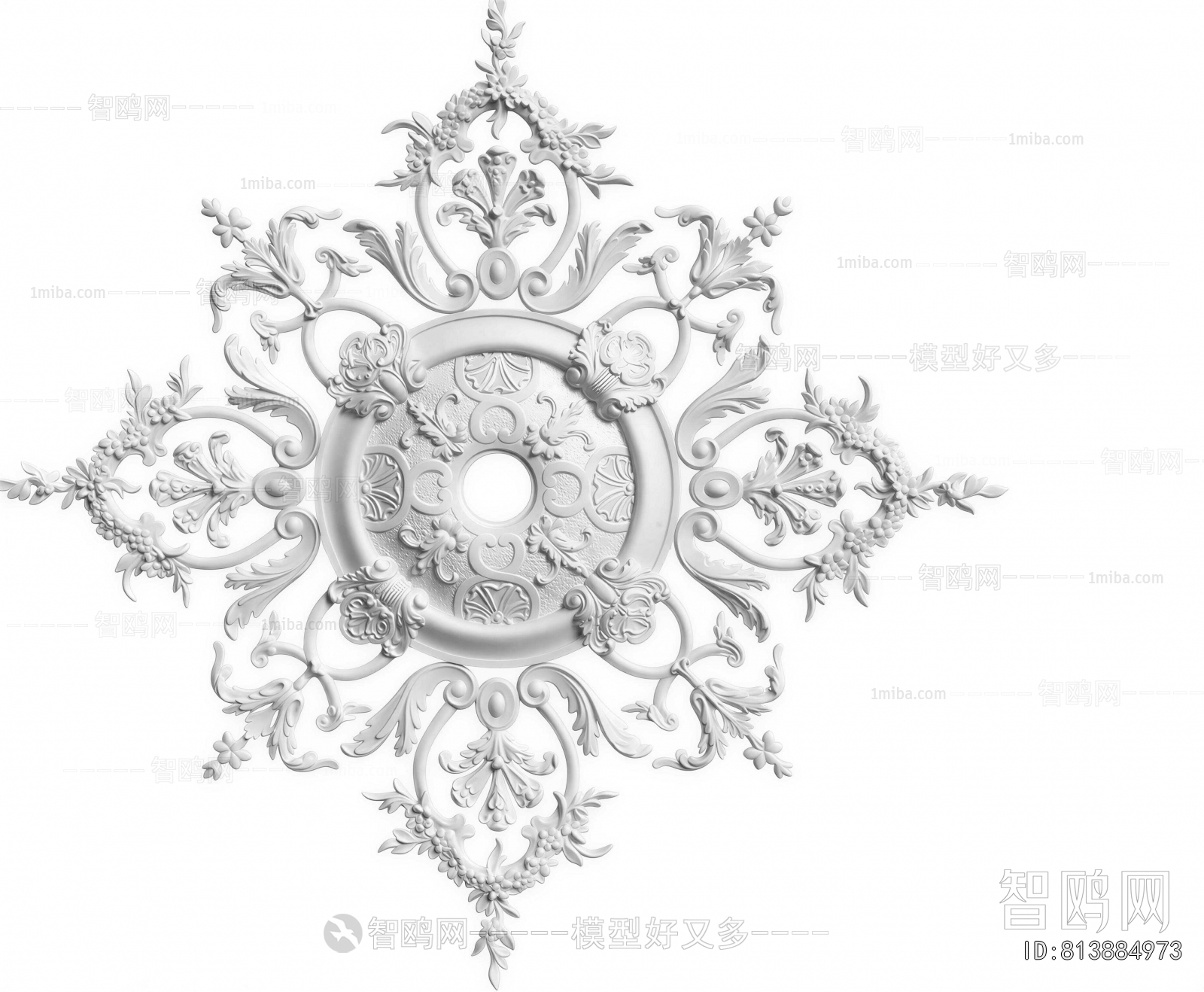 European Style Plaster Carved Top Plate