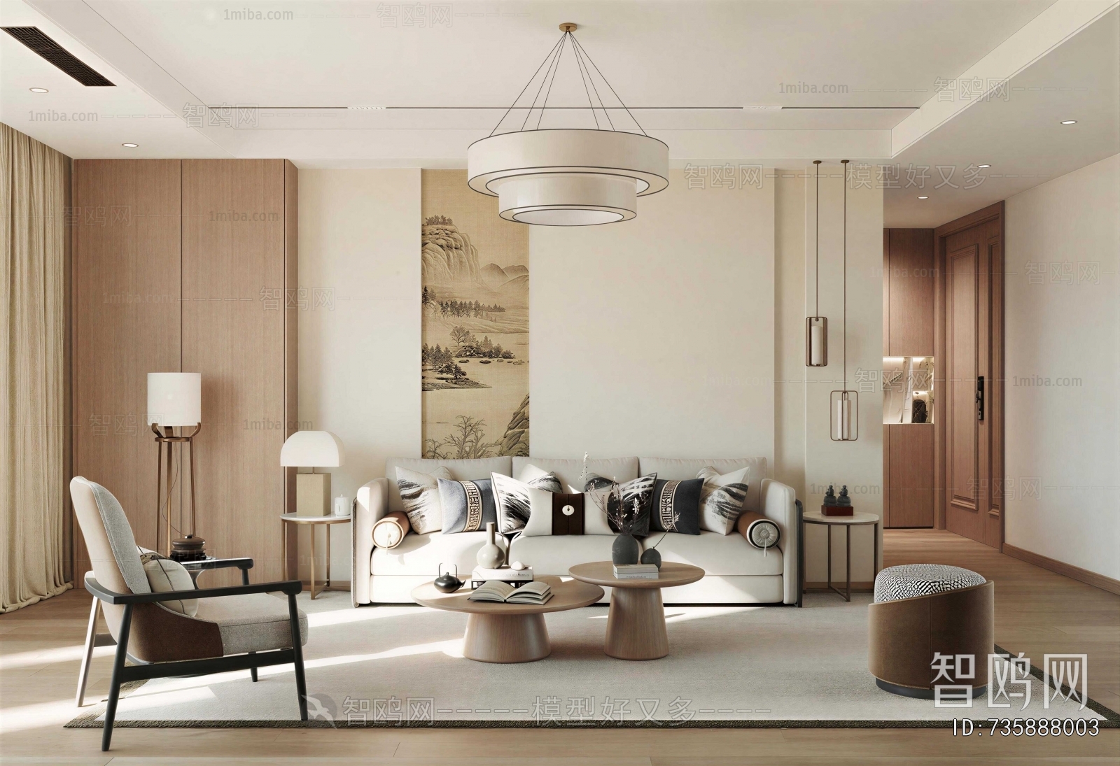 New Chinese Style A Living Room