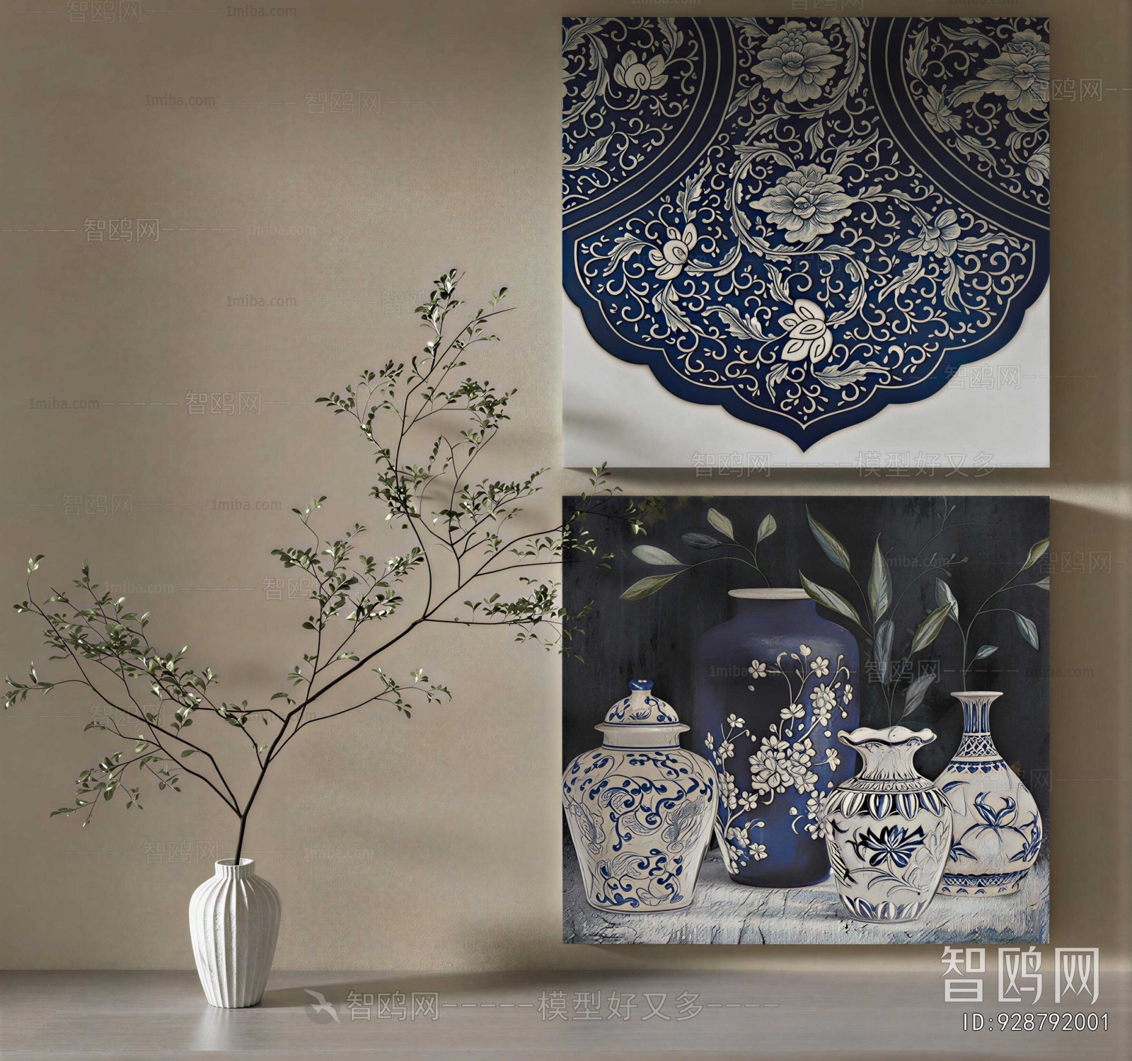 New Chinese Style Calligraphy And Painting