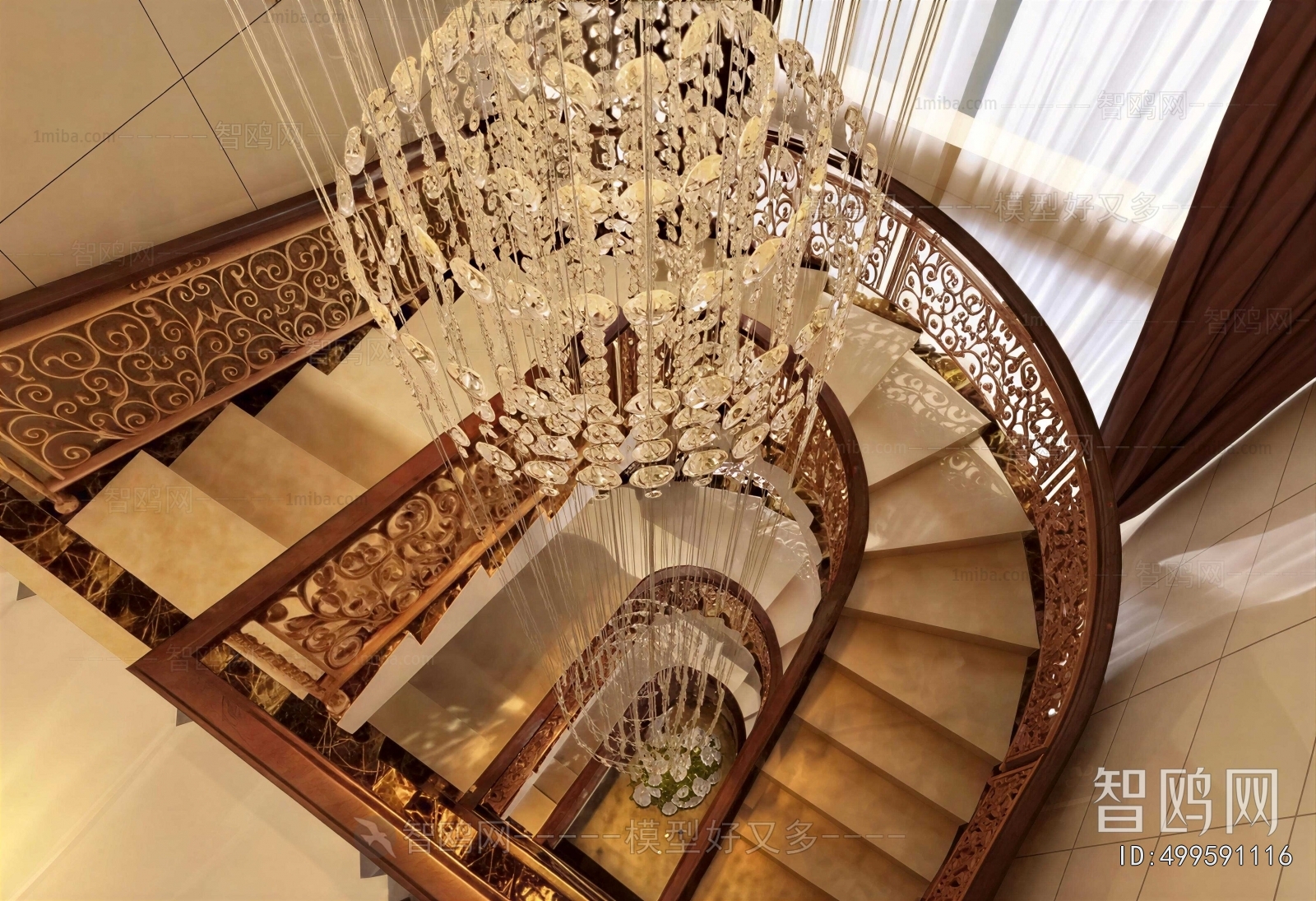 New Classical Style Rotating Staircase