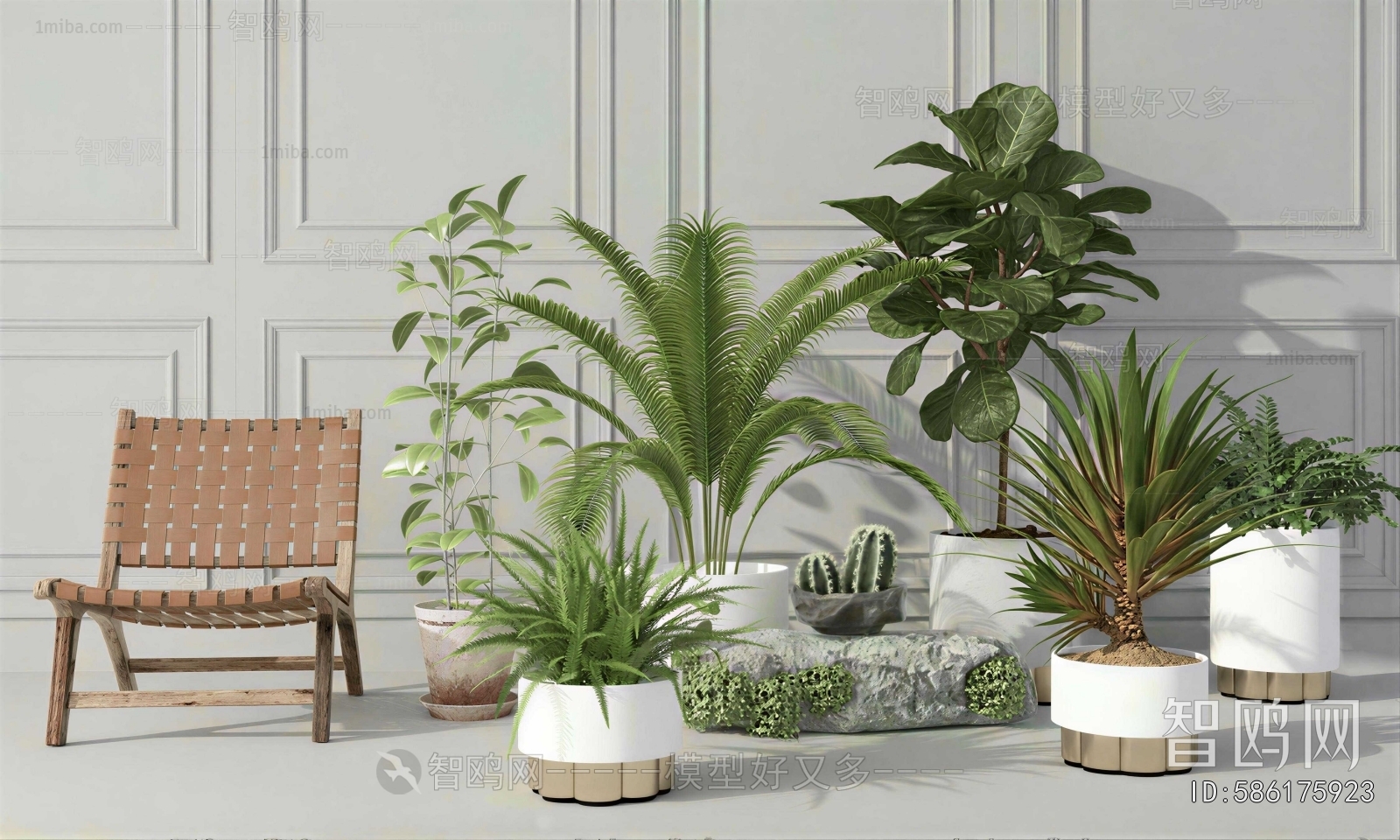 Modern Ground Green Plant Potted Plants
