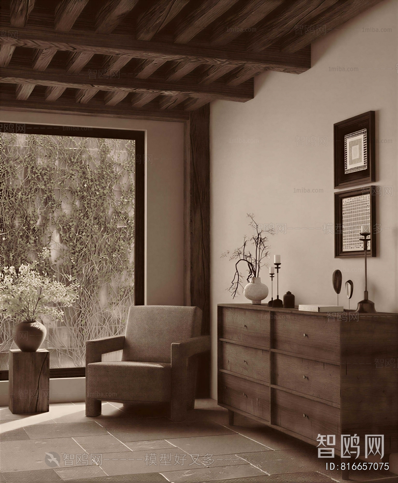 Wabi-sabi Style A Living Room