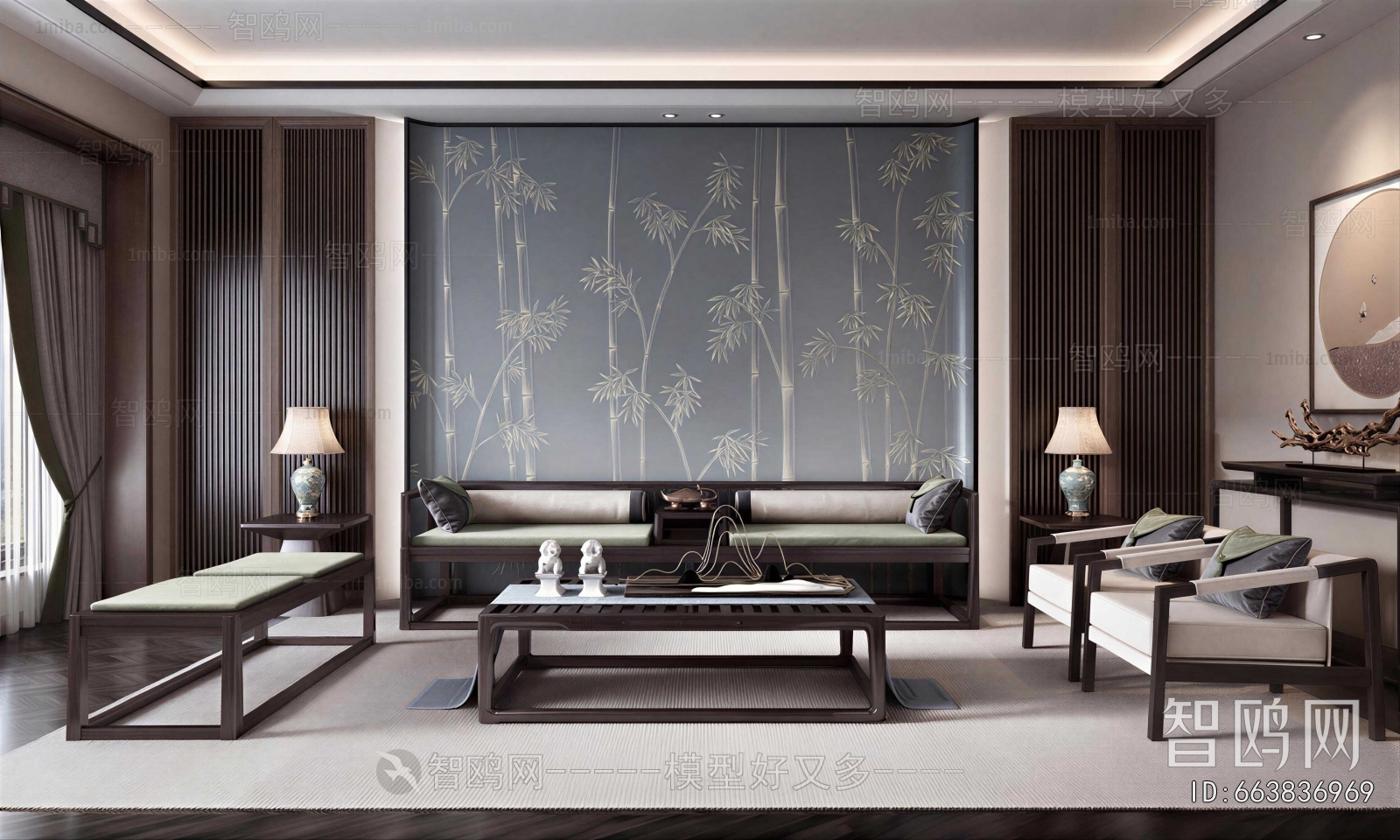 New Chinese Style A Living Room