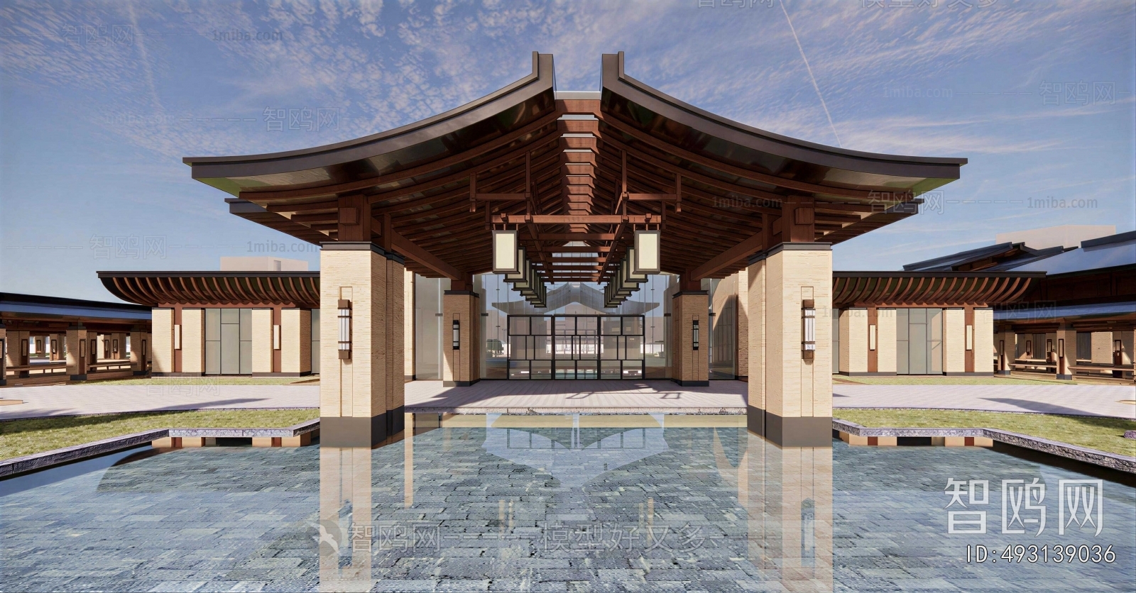 New Chinese Style Appearance Of Commercial Building