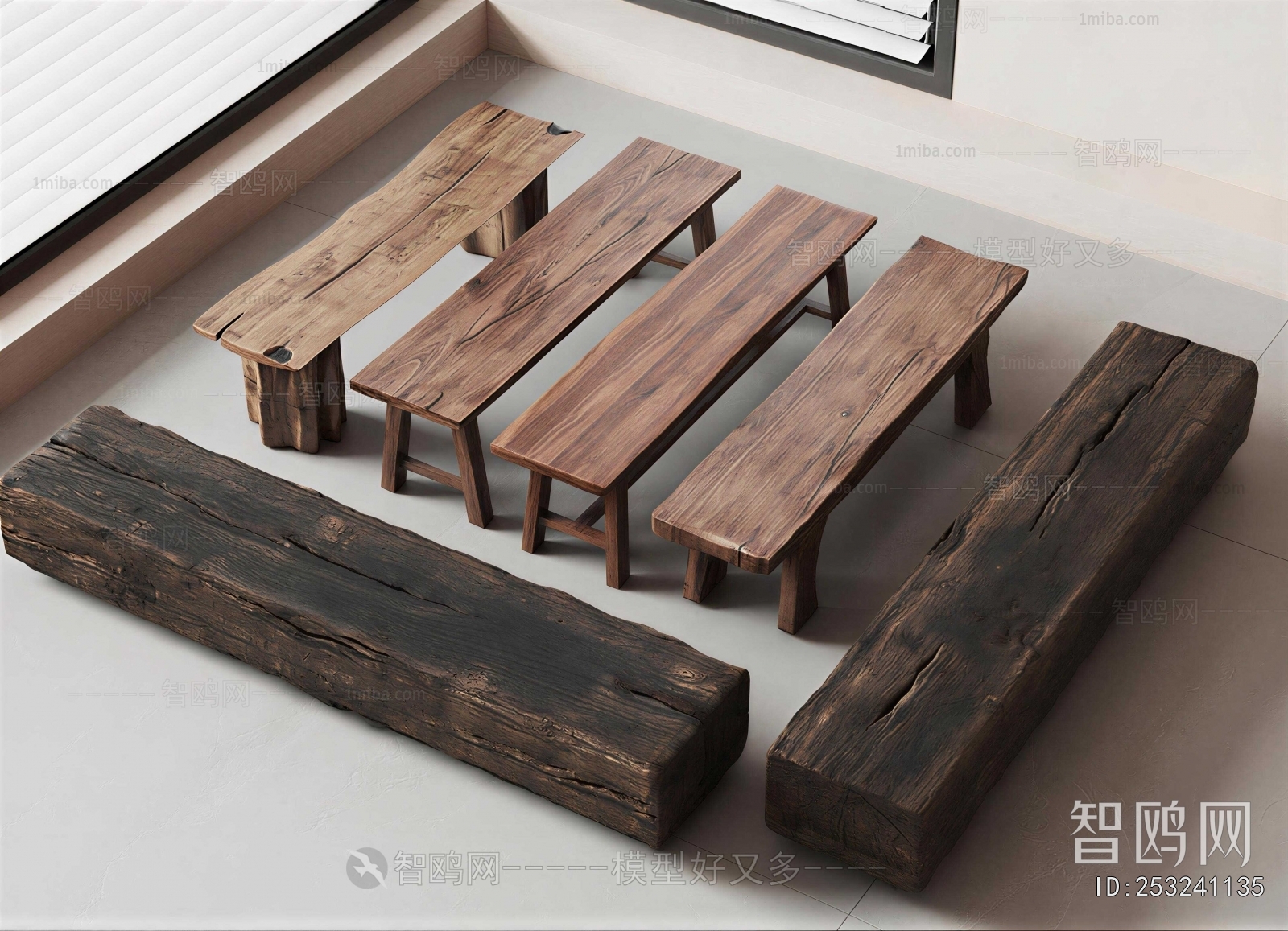 Wabi-sabi Style Bench
