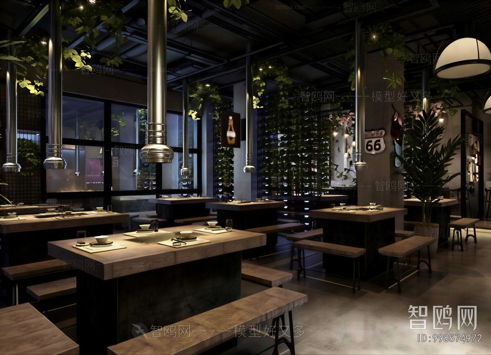 Industrial Style Barbecue Restaurant