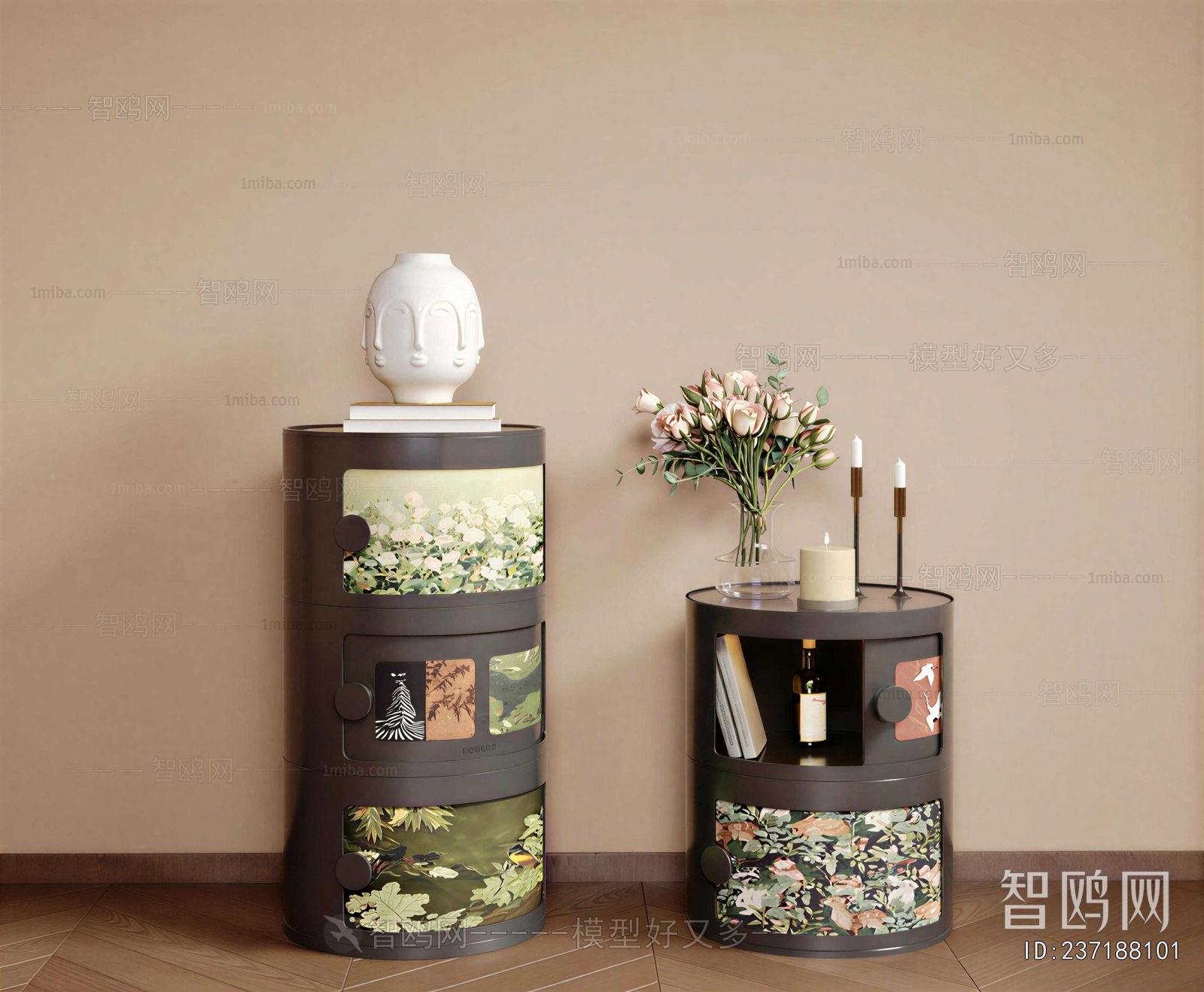 French Style Bedside Cupboard