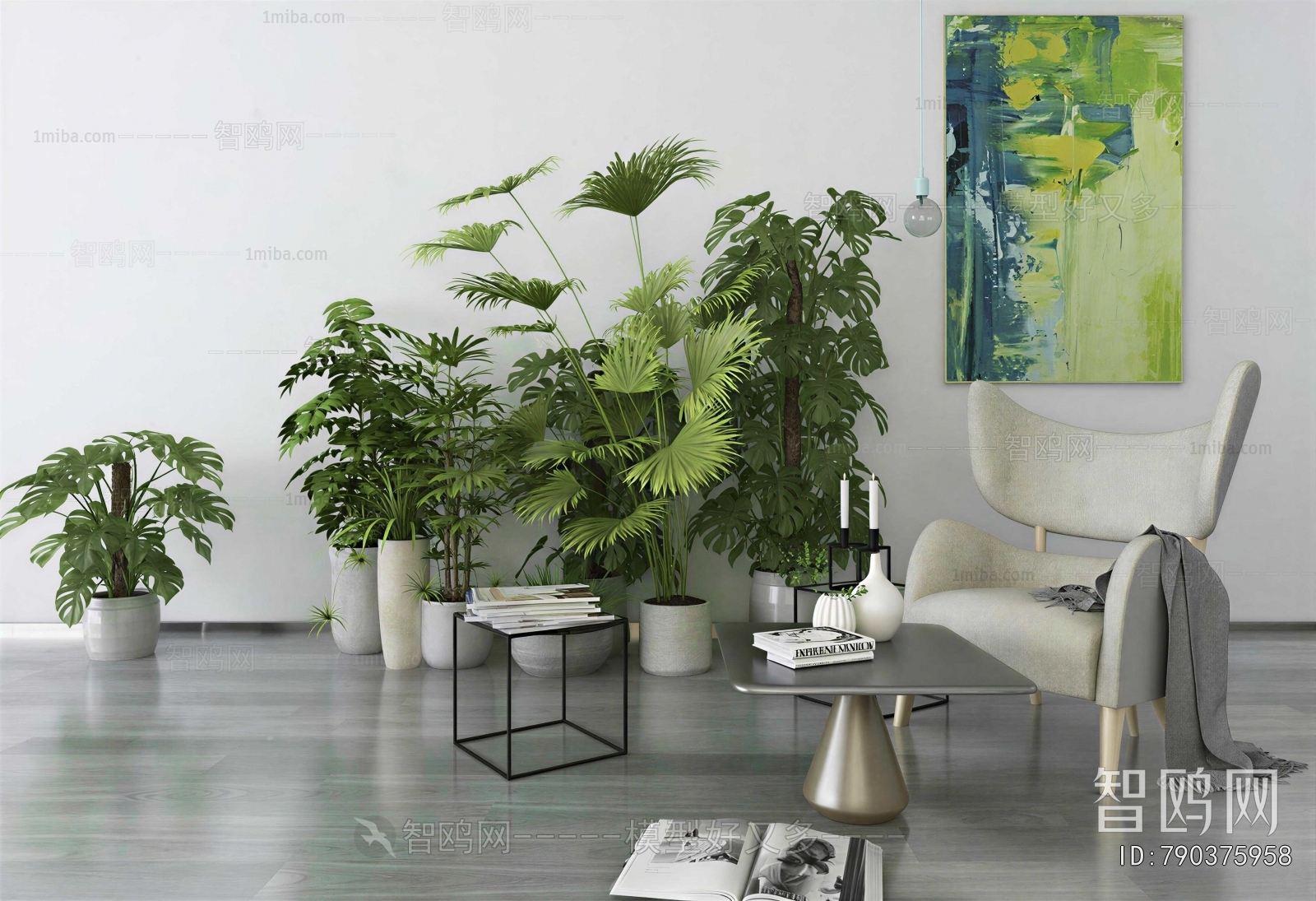 Modern Ground Green Plant Potted Plants