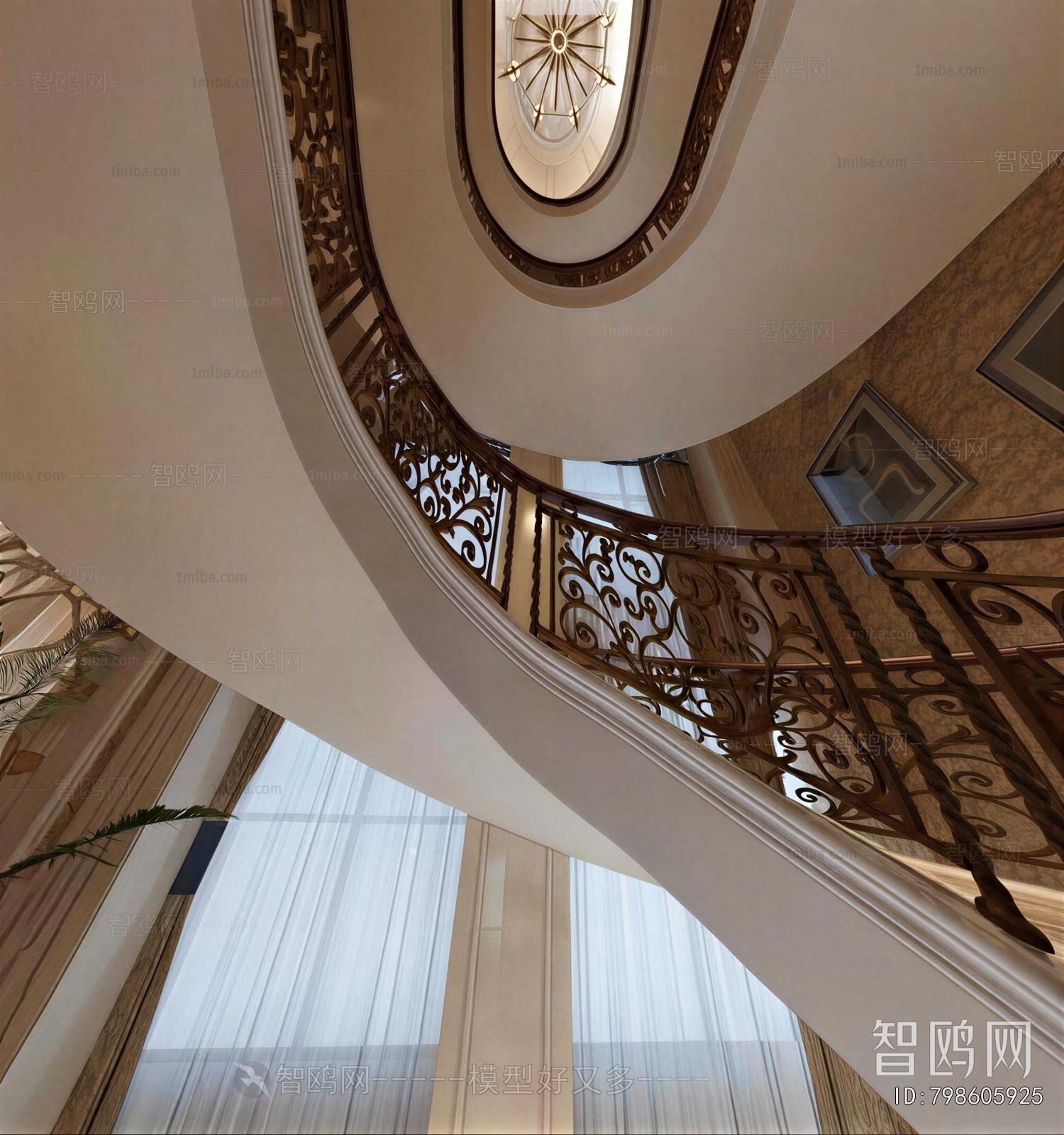 New Classical Style Rotating Staircase