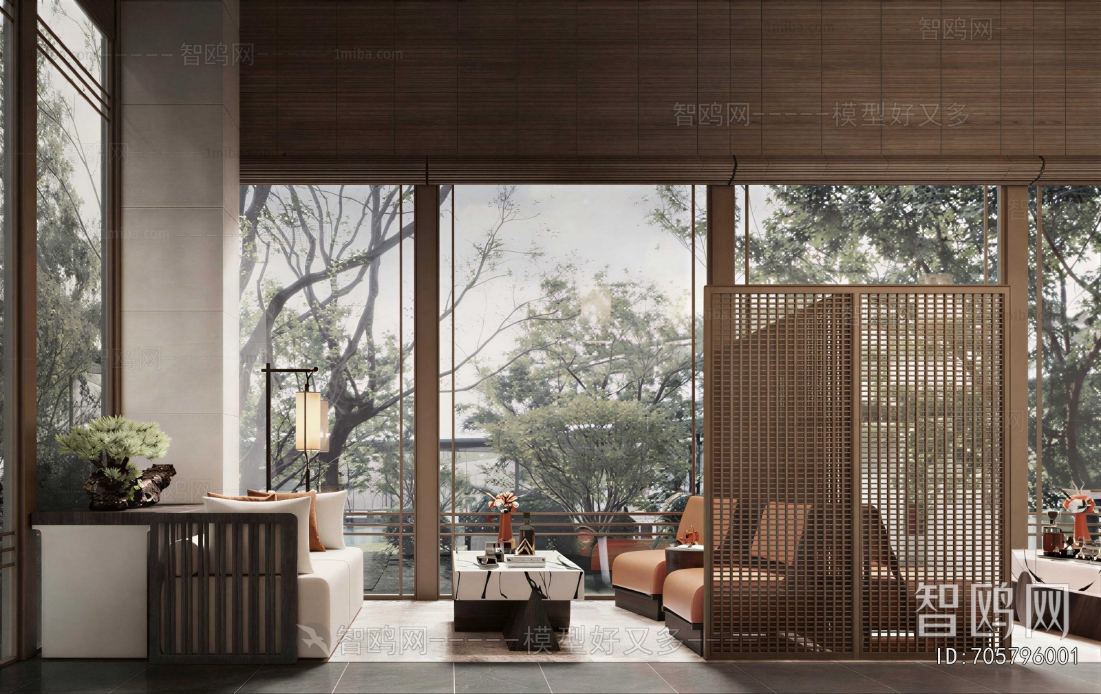 New Chinese Style A Living Room