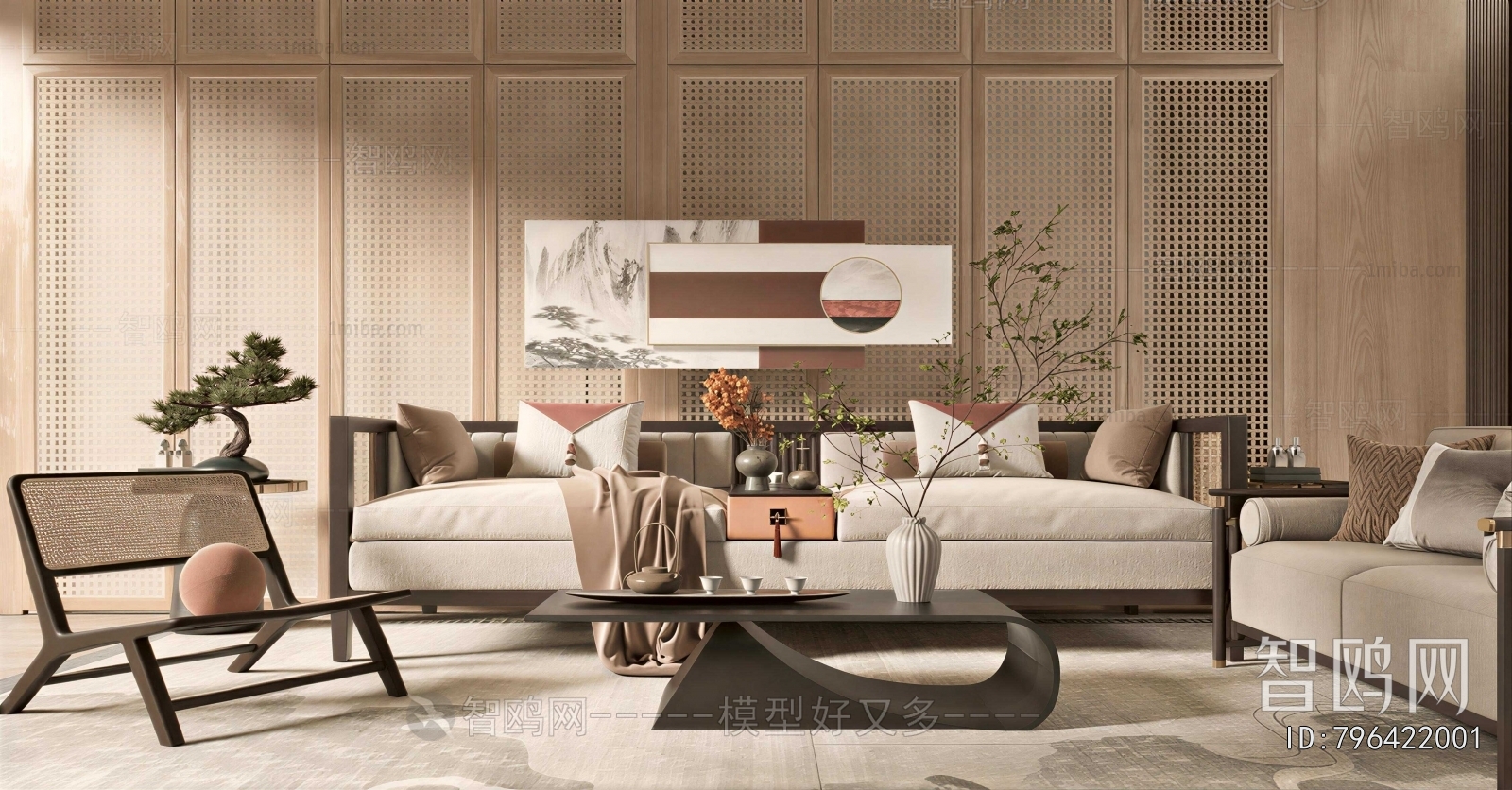 New Chinese Style A Living Room