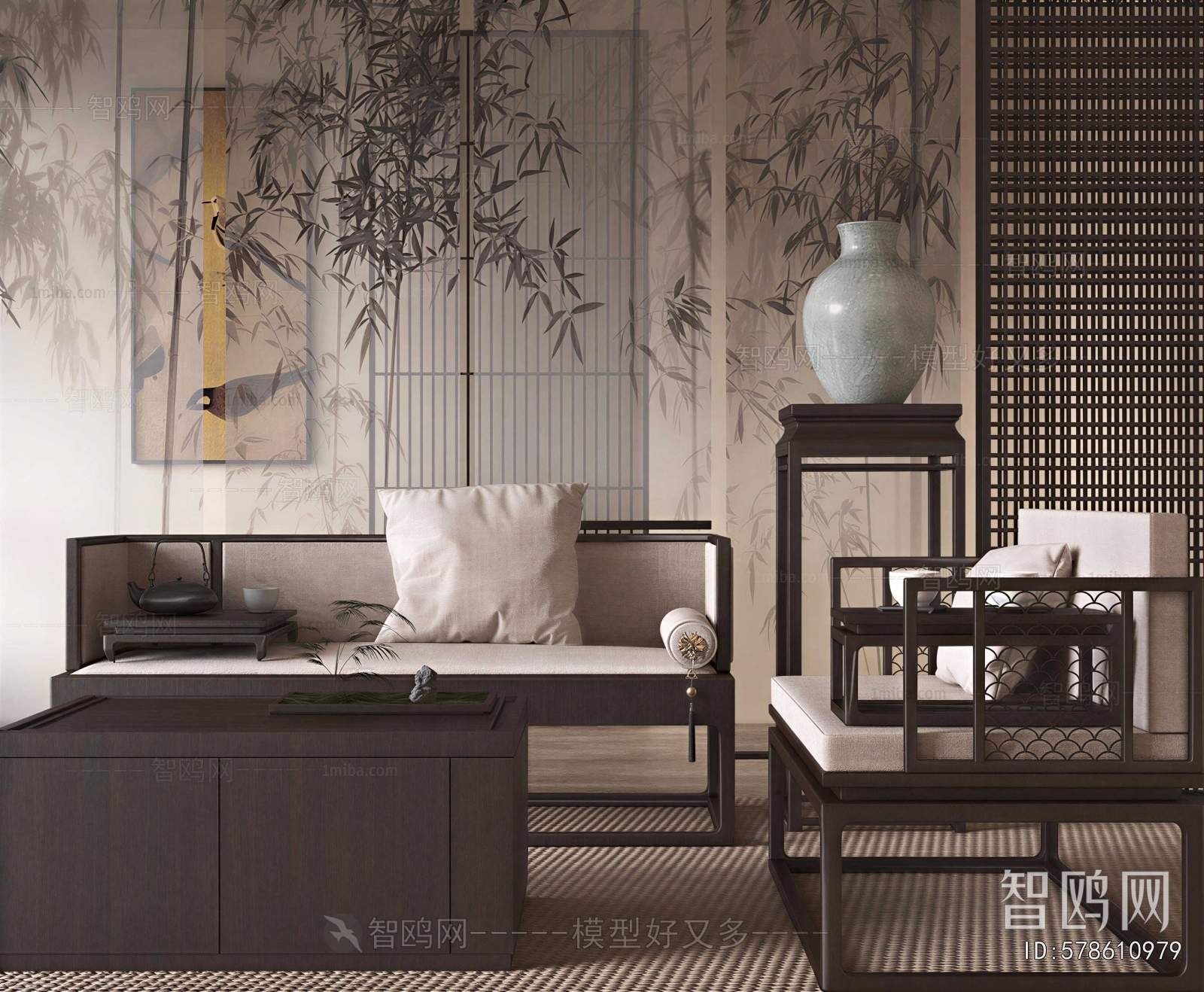 New Chinese Style Sofa Combination