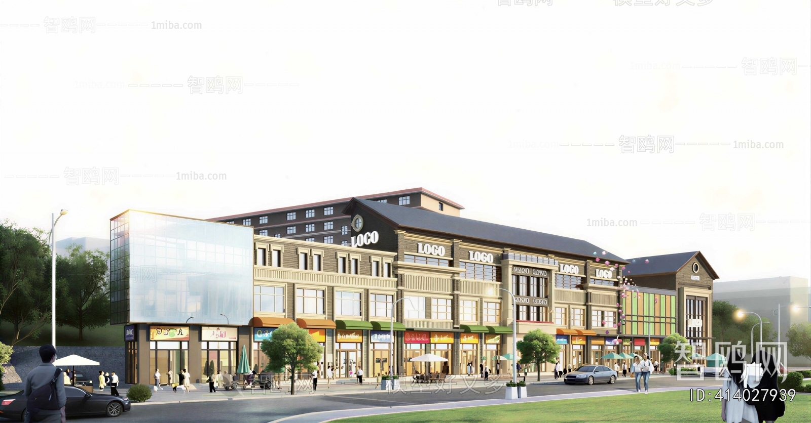 New Chinese Style Appearance Of Commercial Building