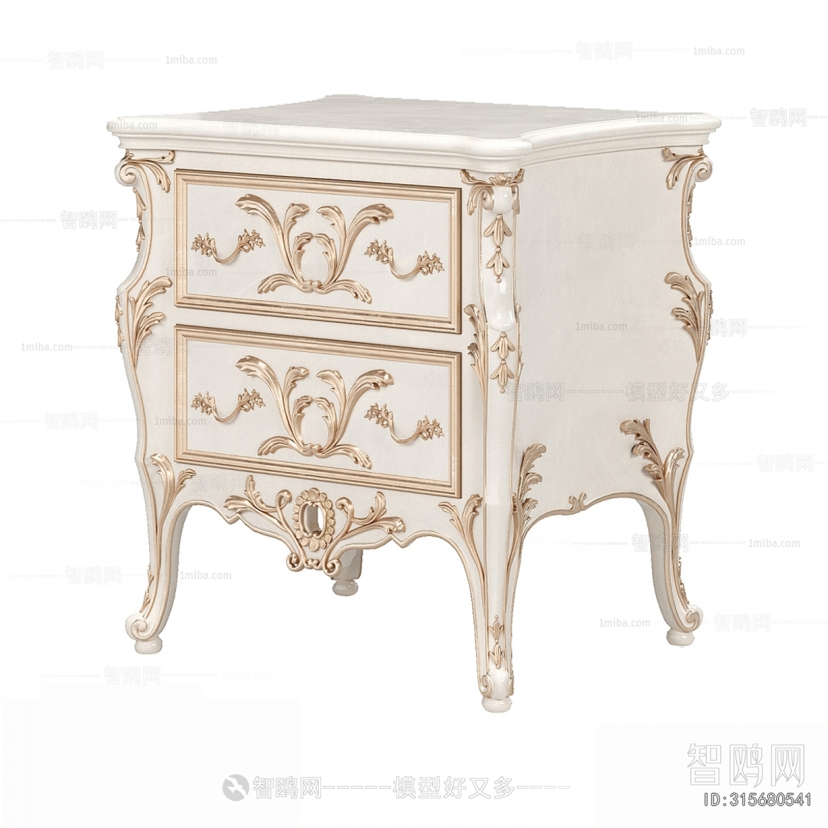 Simple European Style Bedside Cupboard