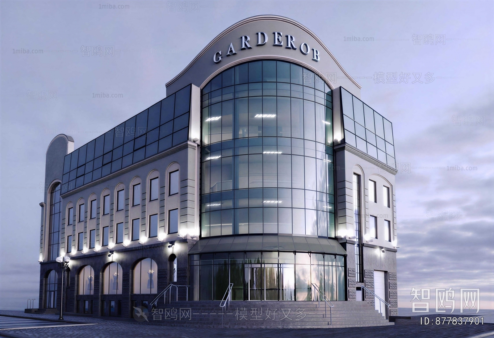 Simple European Style Appearance Of Commercial Building