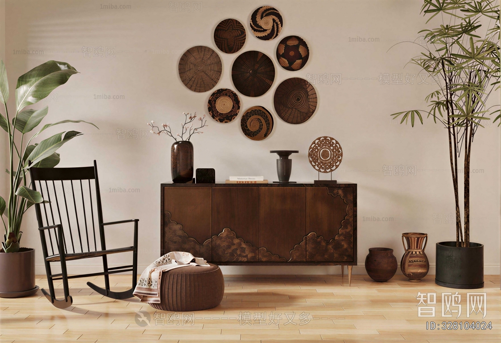 Wabi-sabi Style Entrance Cabinet