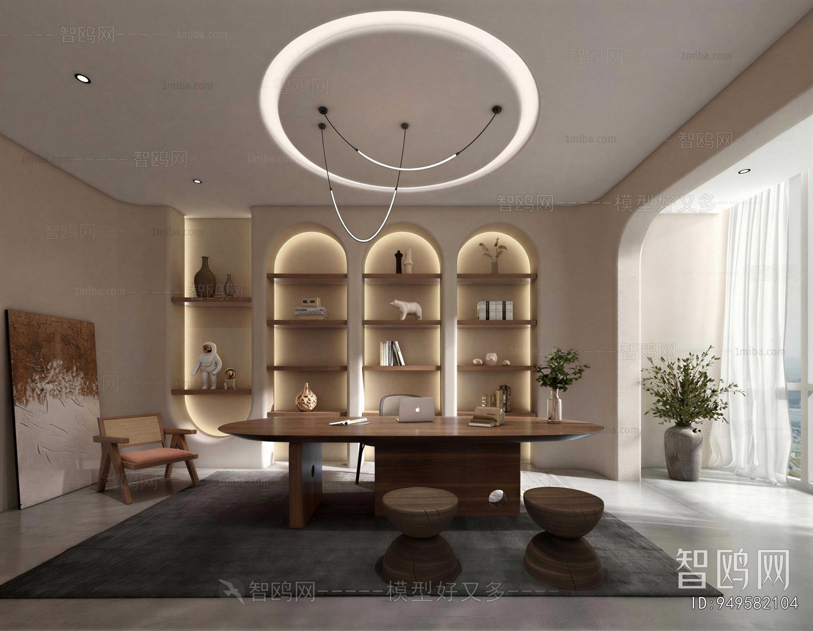 Wabi-sabi Style Study Space