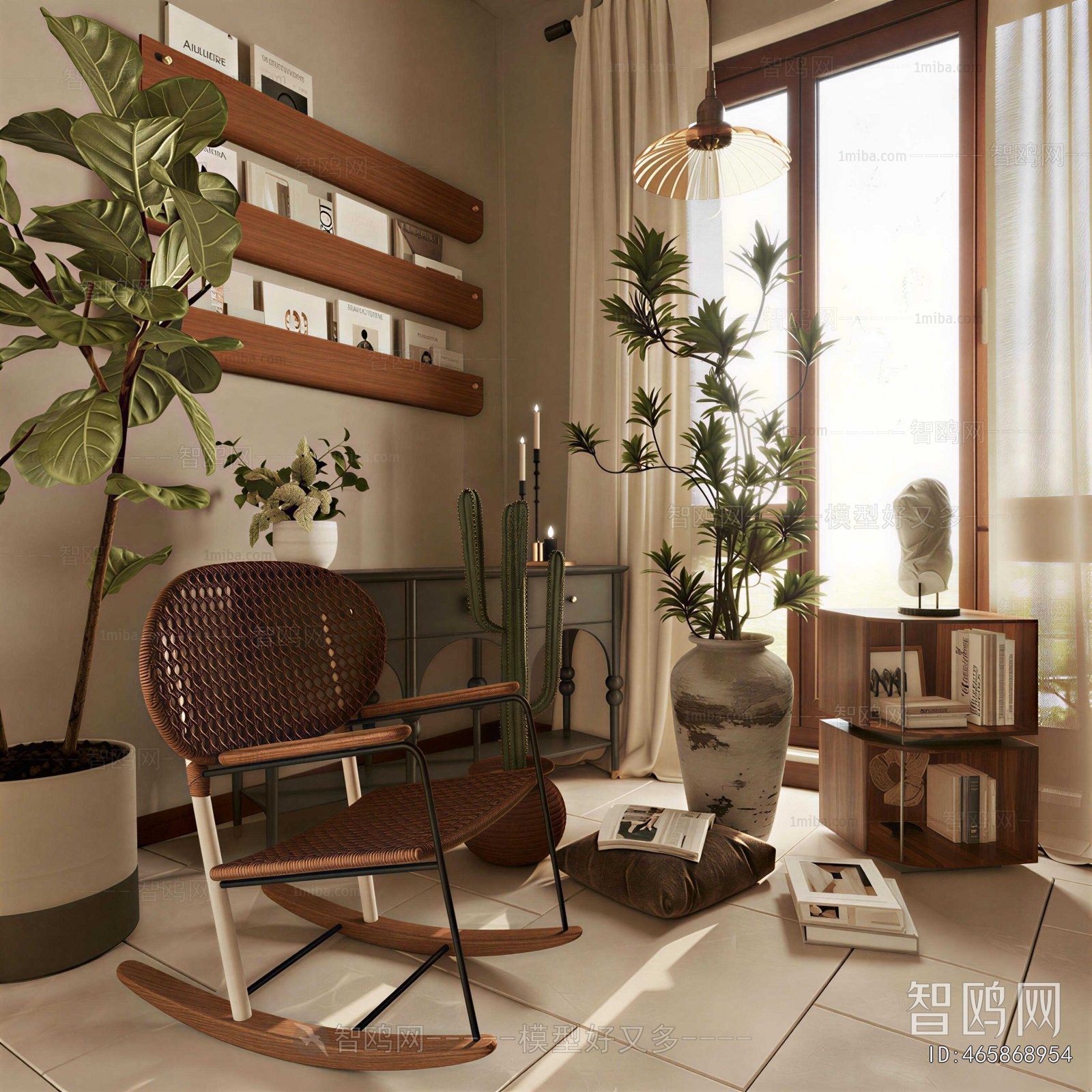 Wabi-sabi Style Rocking Chair