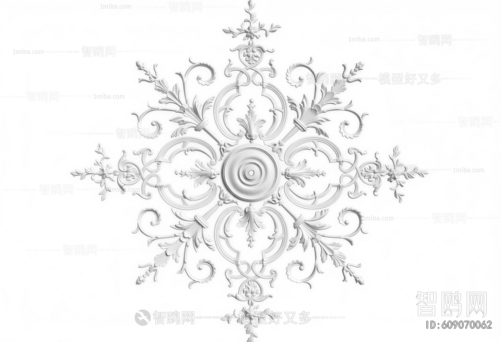 European Style Plaster Carved Top Plate