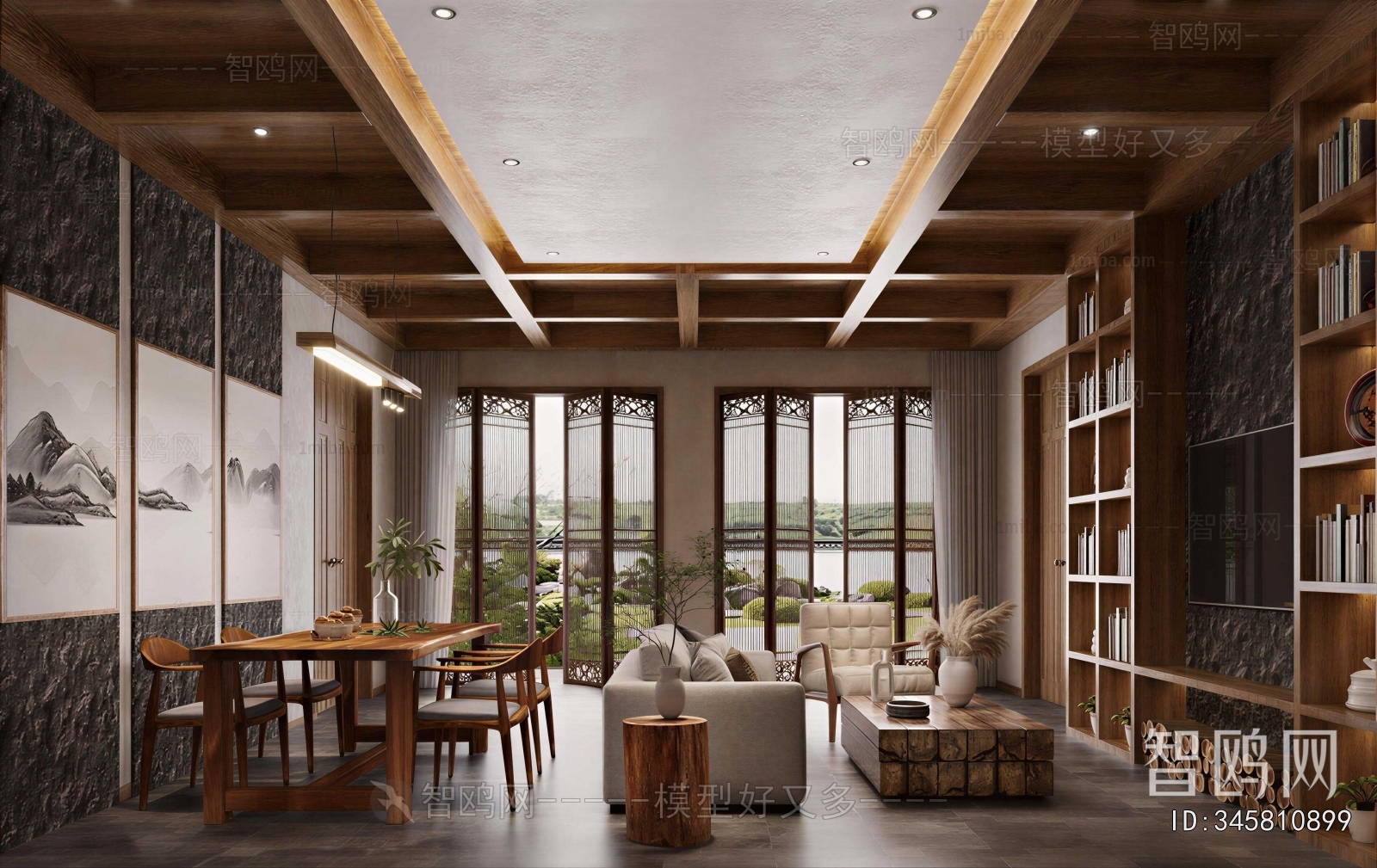 New Chinese Style A Living Room