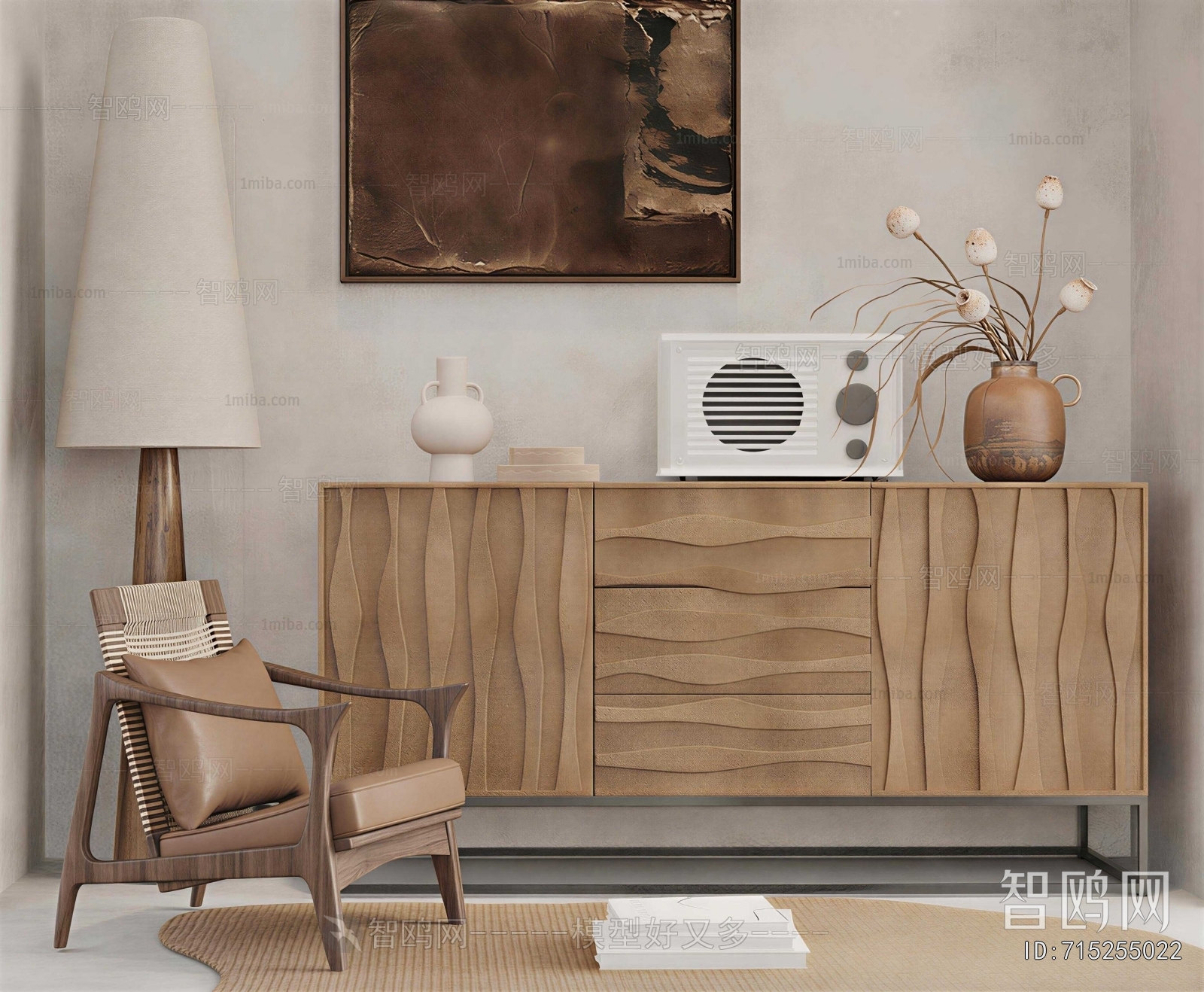 Wabi-sabi Style Side Cabinet
