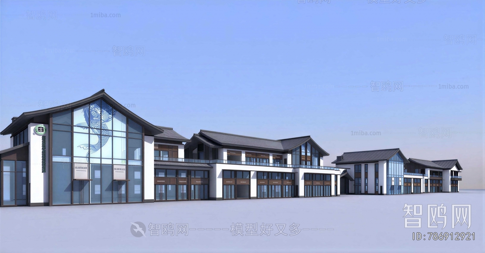 New Chinese Style Appearance Of Commercial Building
