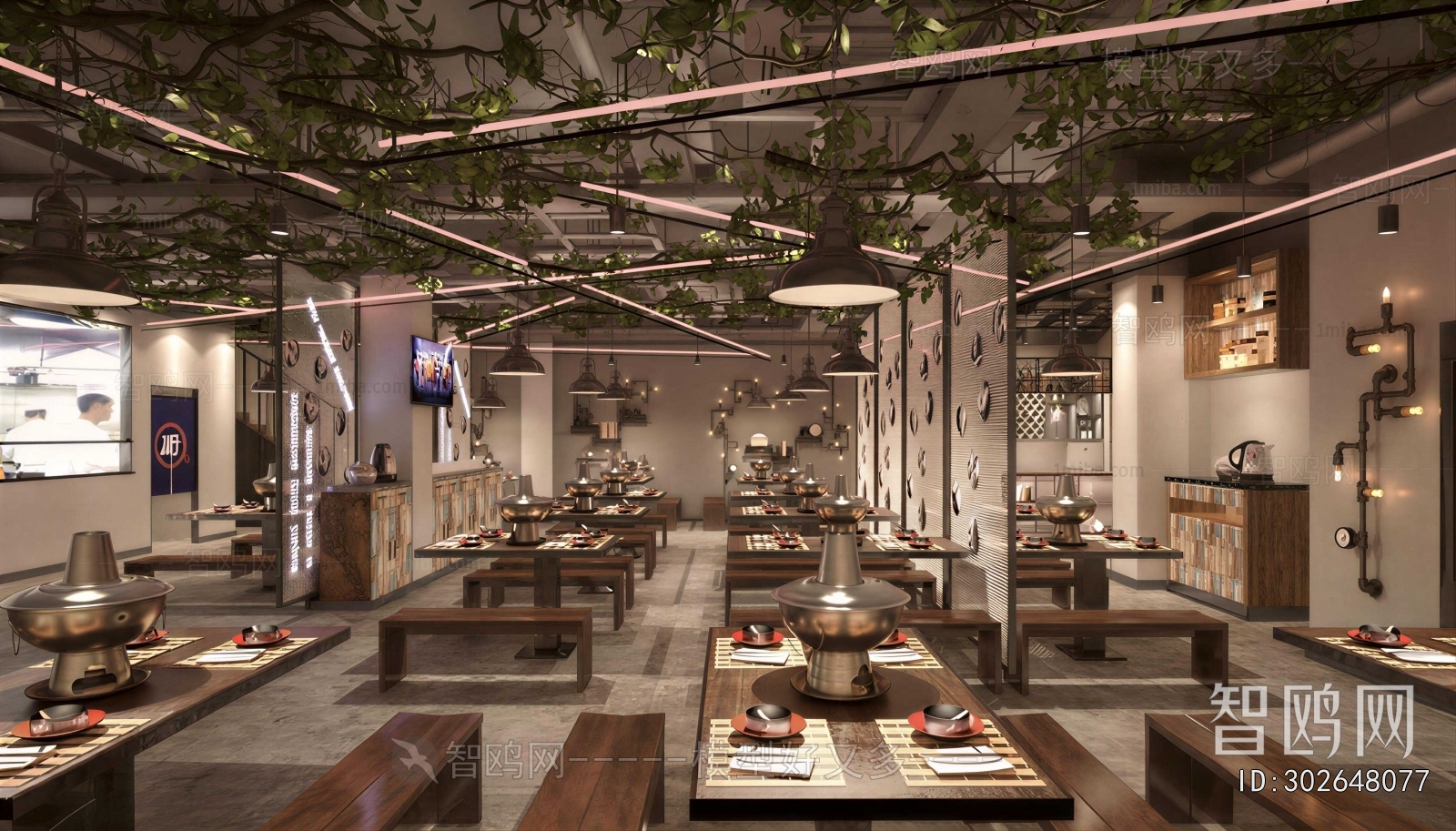 Industrial Style Hot Pot Restaurant