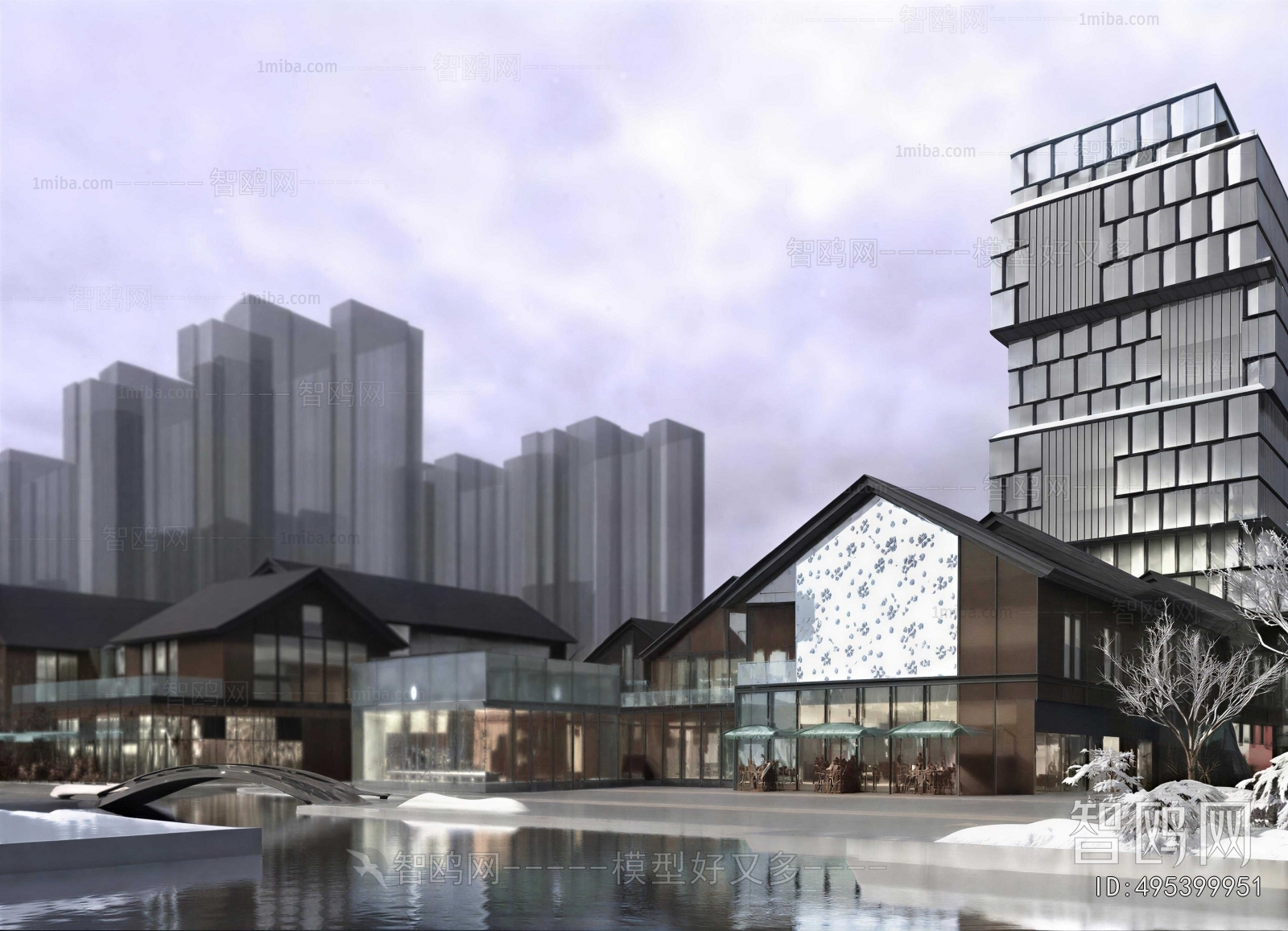New Chinese Style Appearance Of Commercial Building