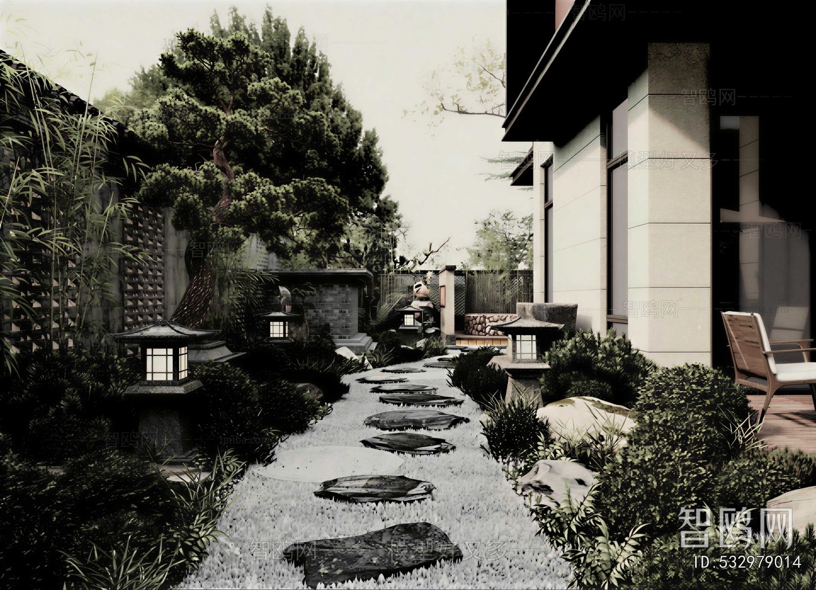 New Chinese Style Courtyard/landscape
