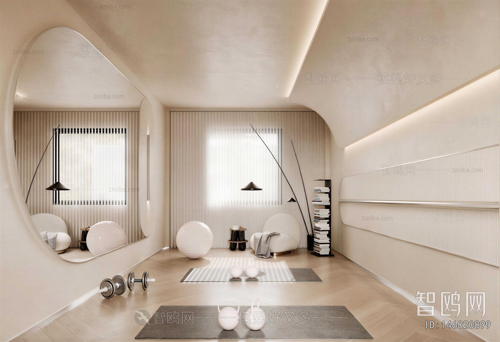 Wabi-sabi Style Yoga Room