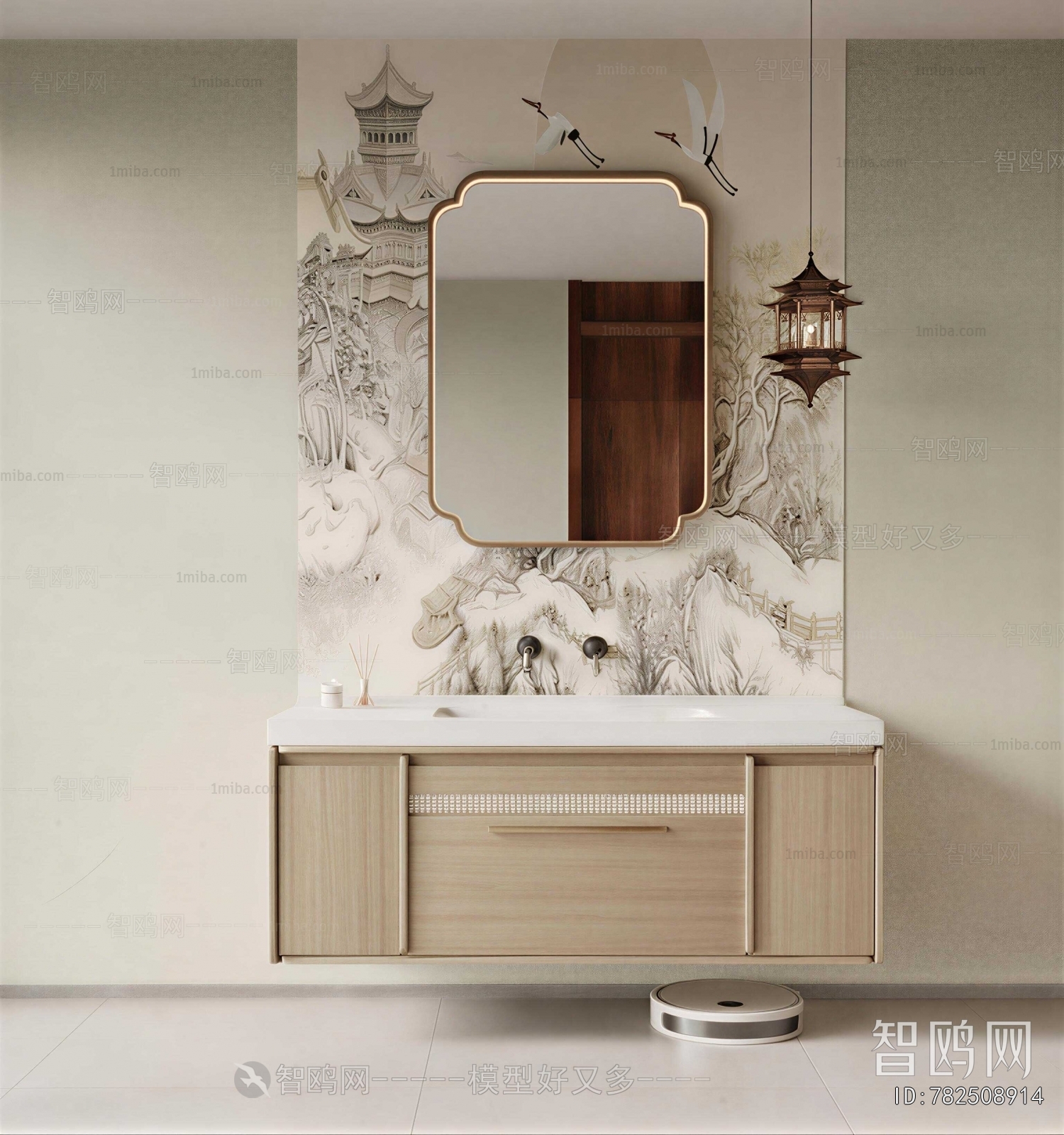 New Chinese Style Bathroom Cabinet