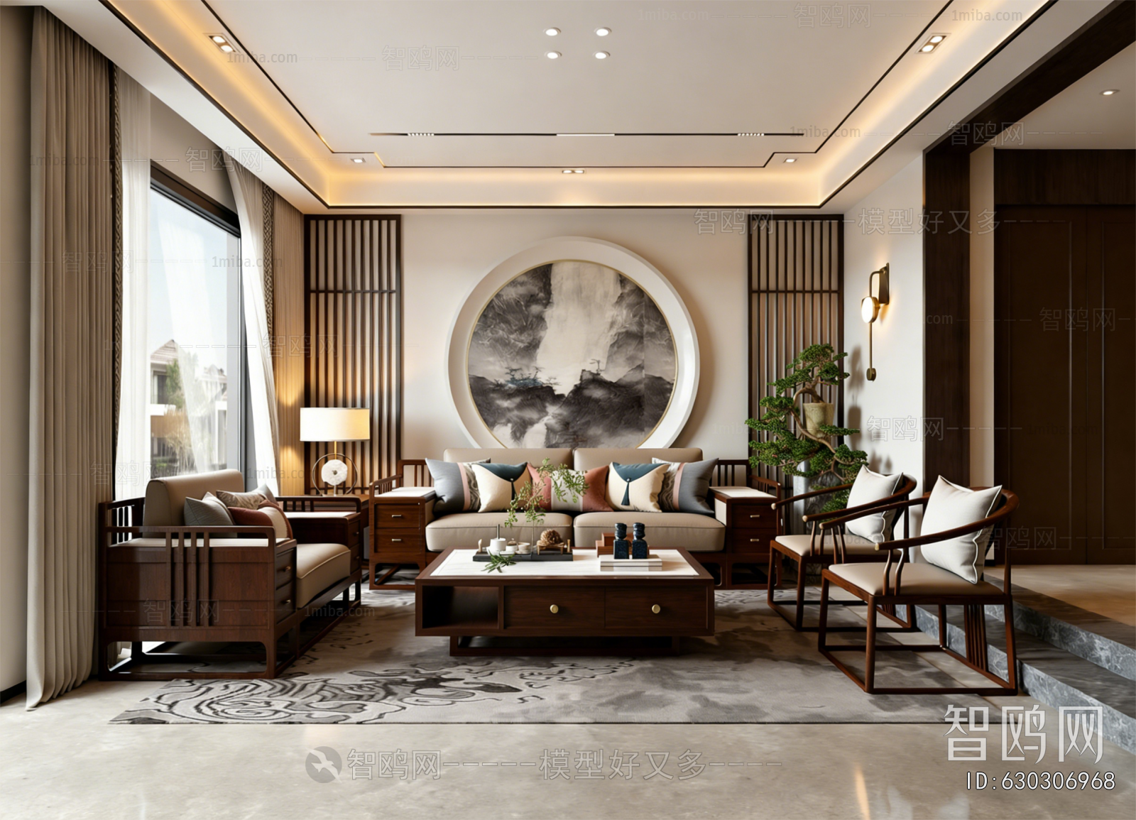 New Chinese Style A Living Room
