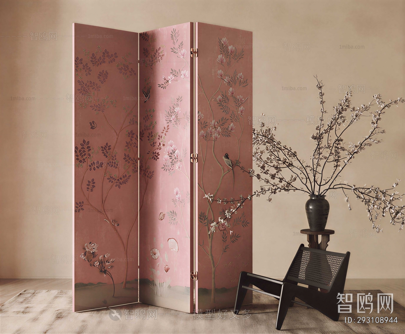 New Chinese Style Wooden Screen Partition