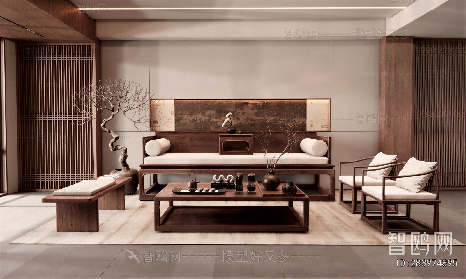 New Chinese Style A Living Room