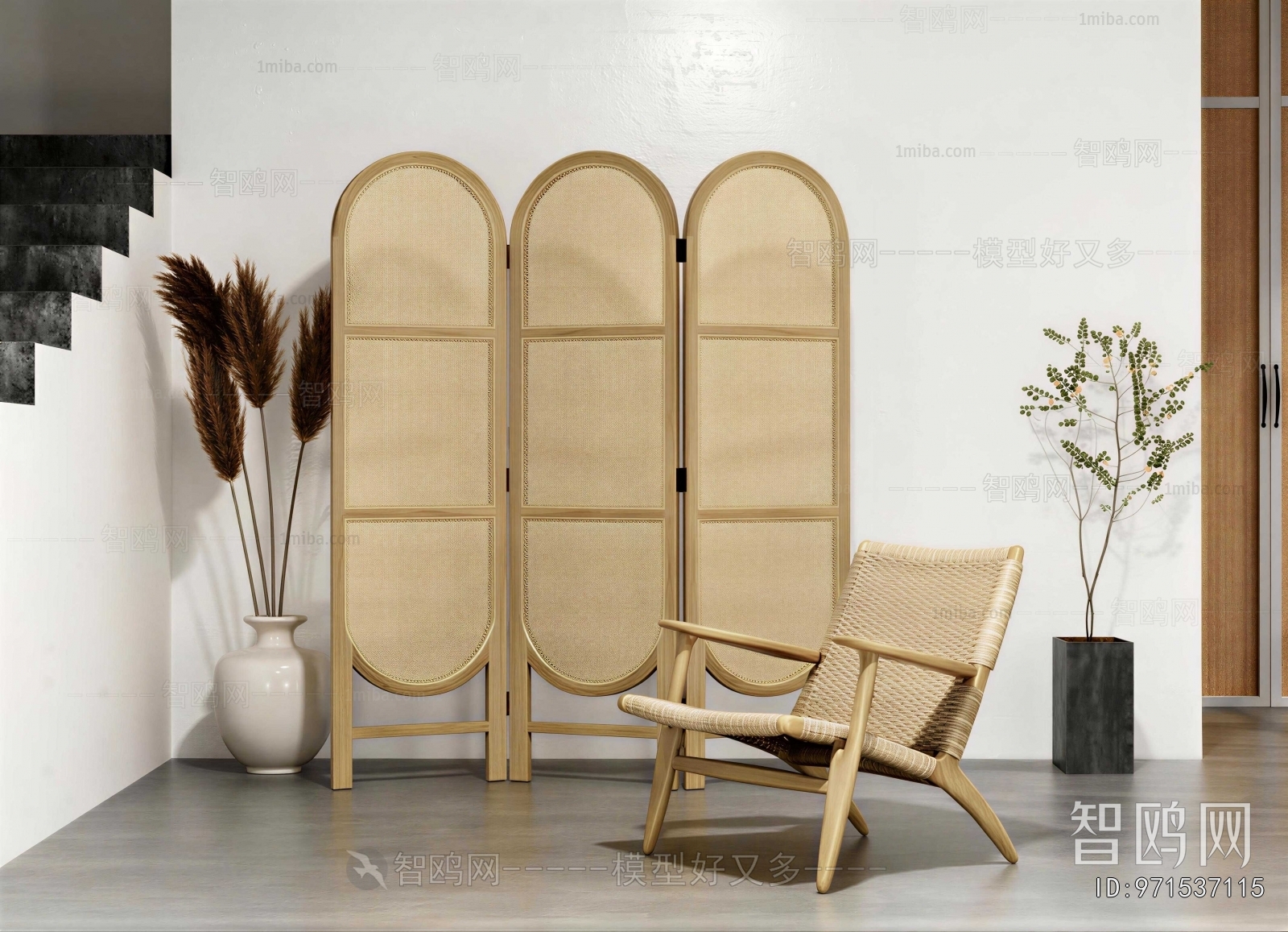 Japanese Style Wooden Screen Partition
