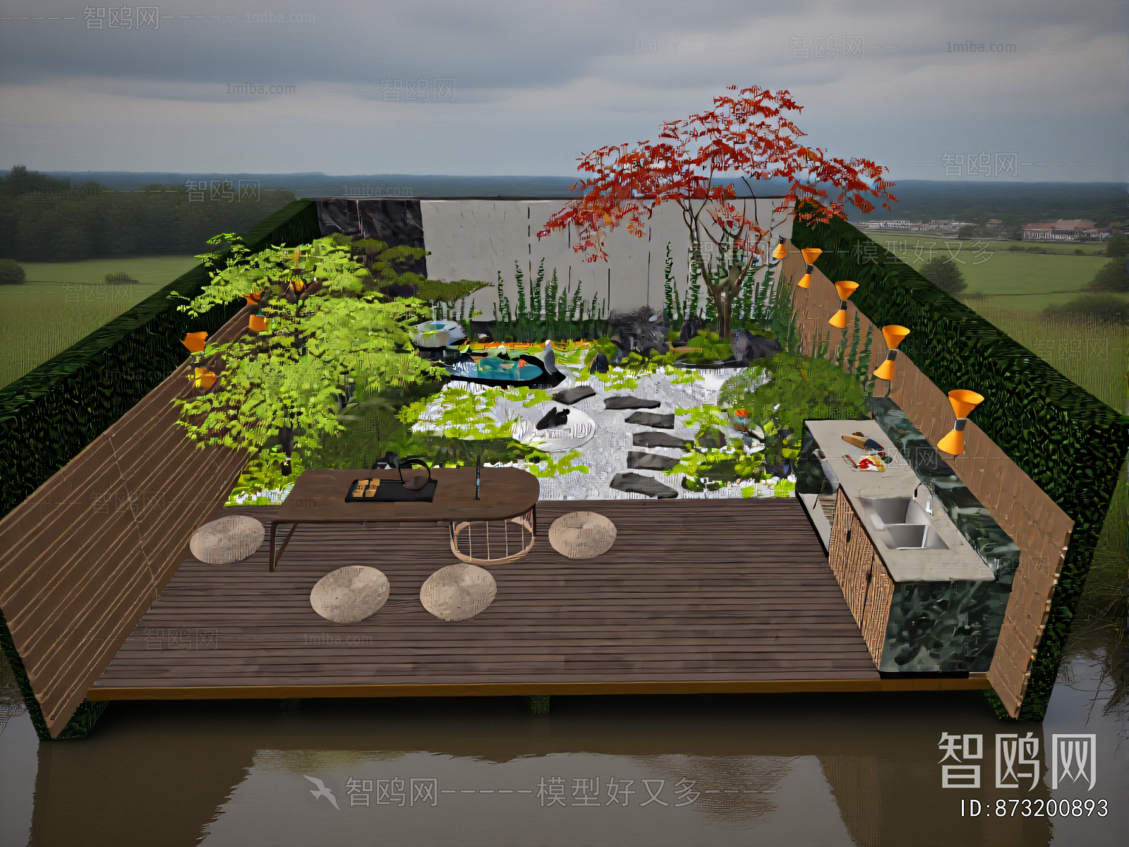 New Chinese Style Courtyard/landscape