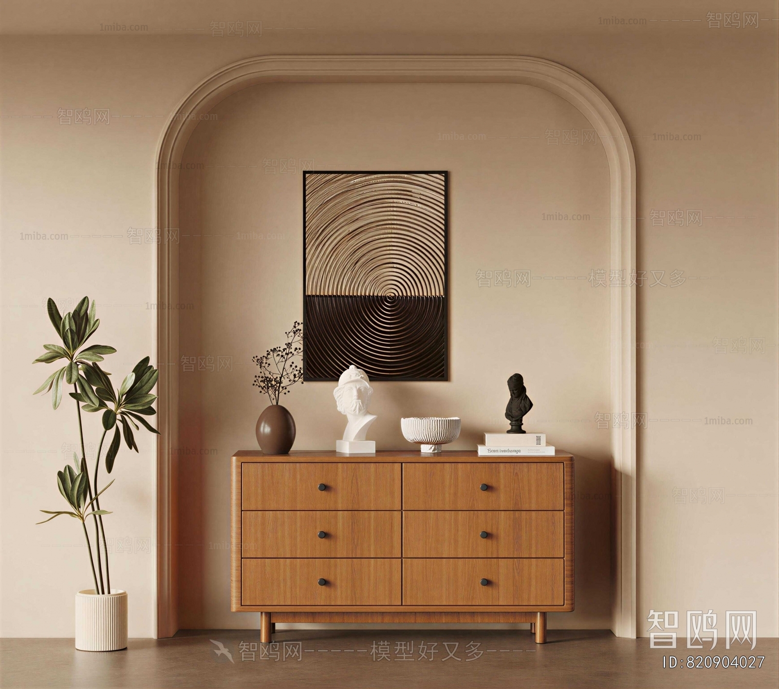 Wabi-sabi Style Side Cabinet