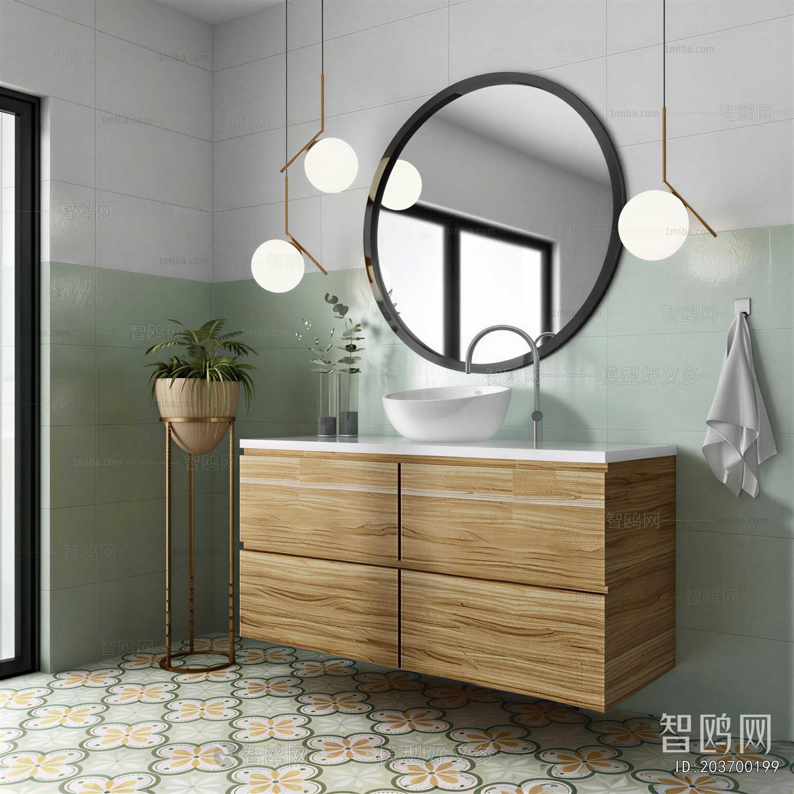 Nordic Style Bathroom Cabinet
