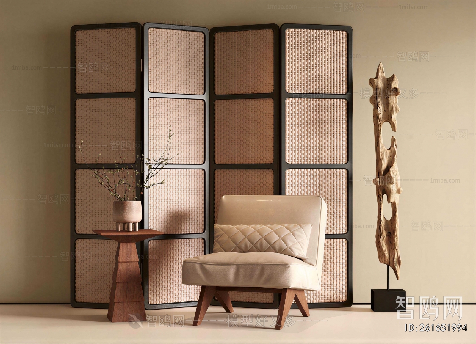 Wabi-sabi Style Lounge Chair