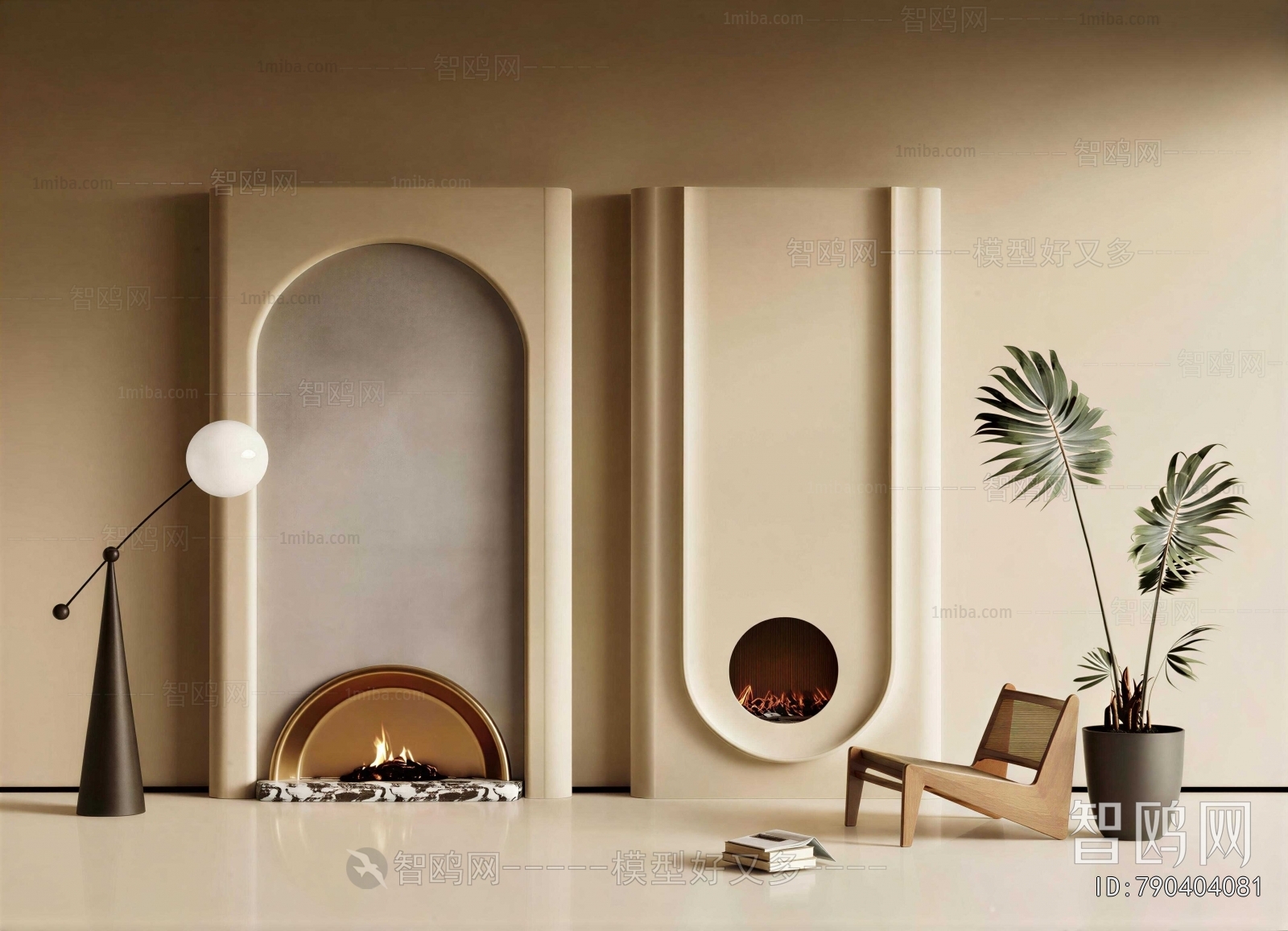 Wabi-sabi Style Fireplace
