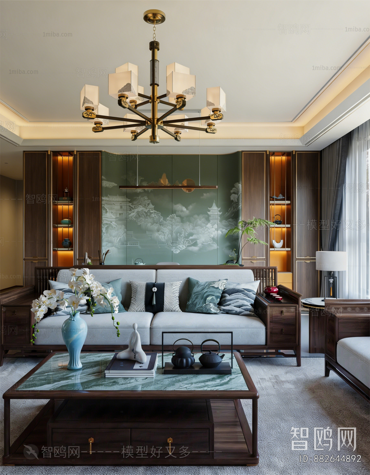 New Chinese Style A Living Room