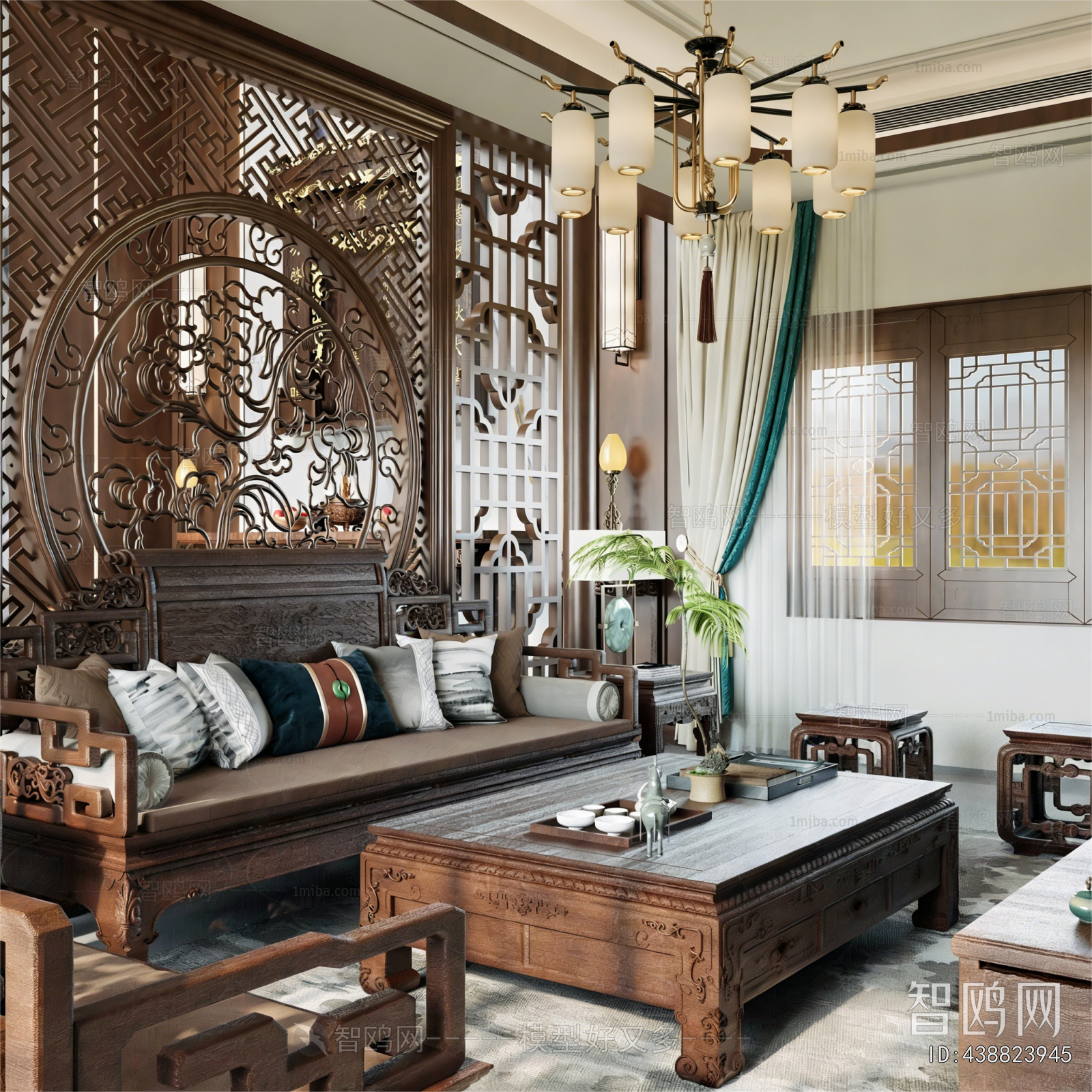 New Chinese Style A Living Room